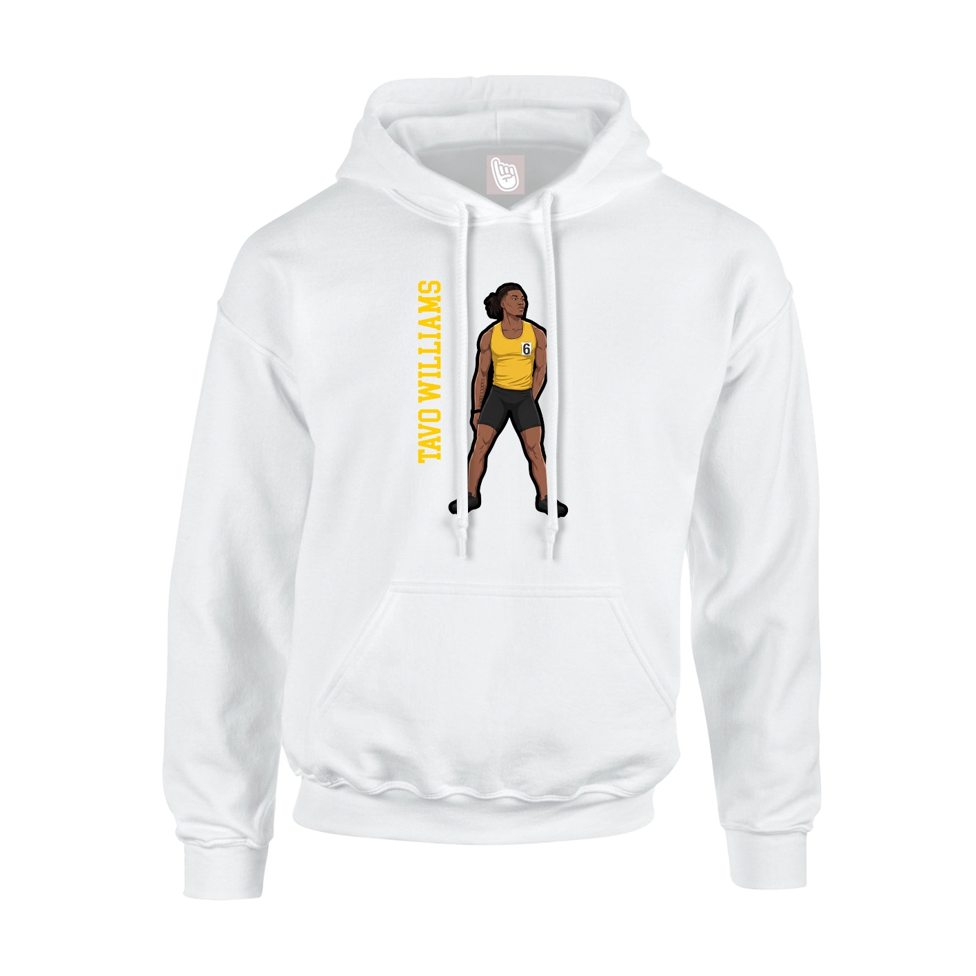 Hoodie — Name Vertical in White