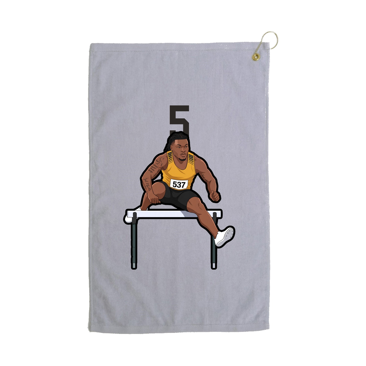 Golf Towel — Number Top in Grey