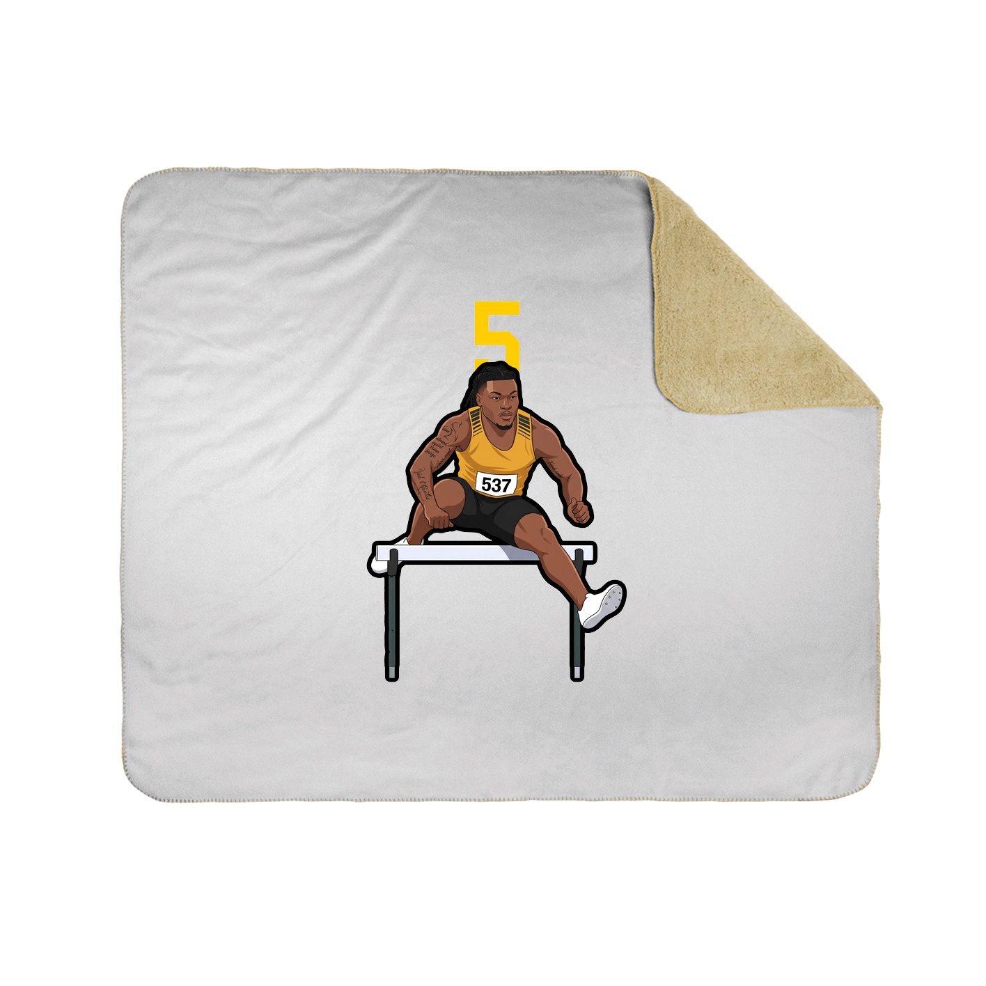 Throw Blanket — Number Top in White