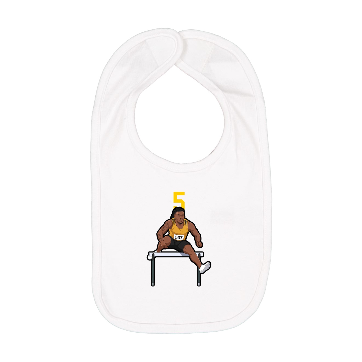 Infant Bib — Number Top in White