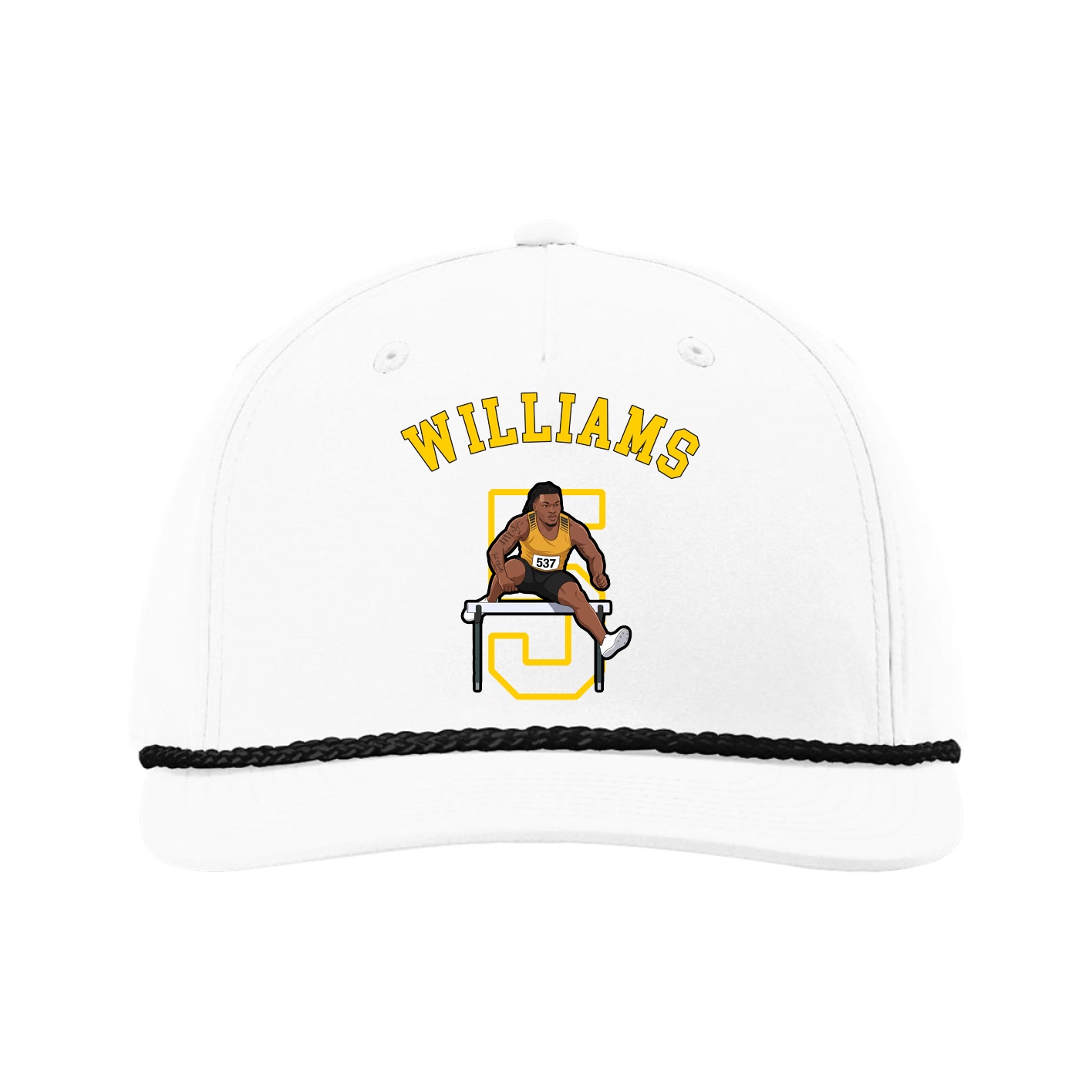 Five-Panel Classic Rope Cap — Shirsey Arch in White
