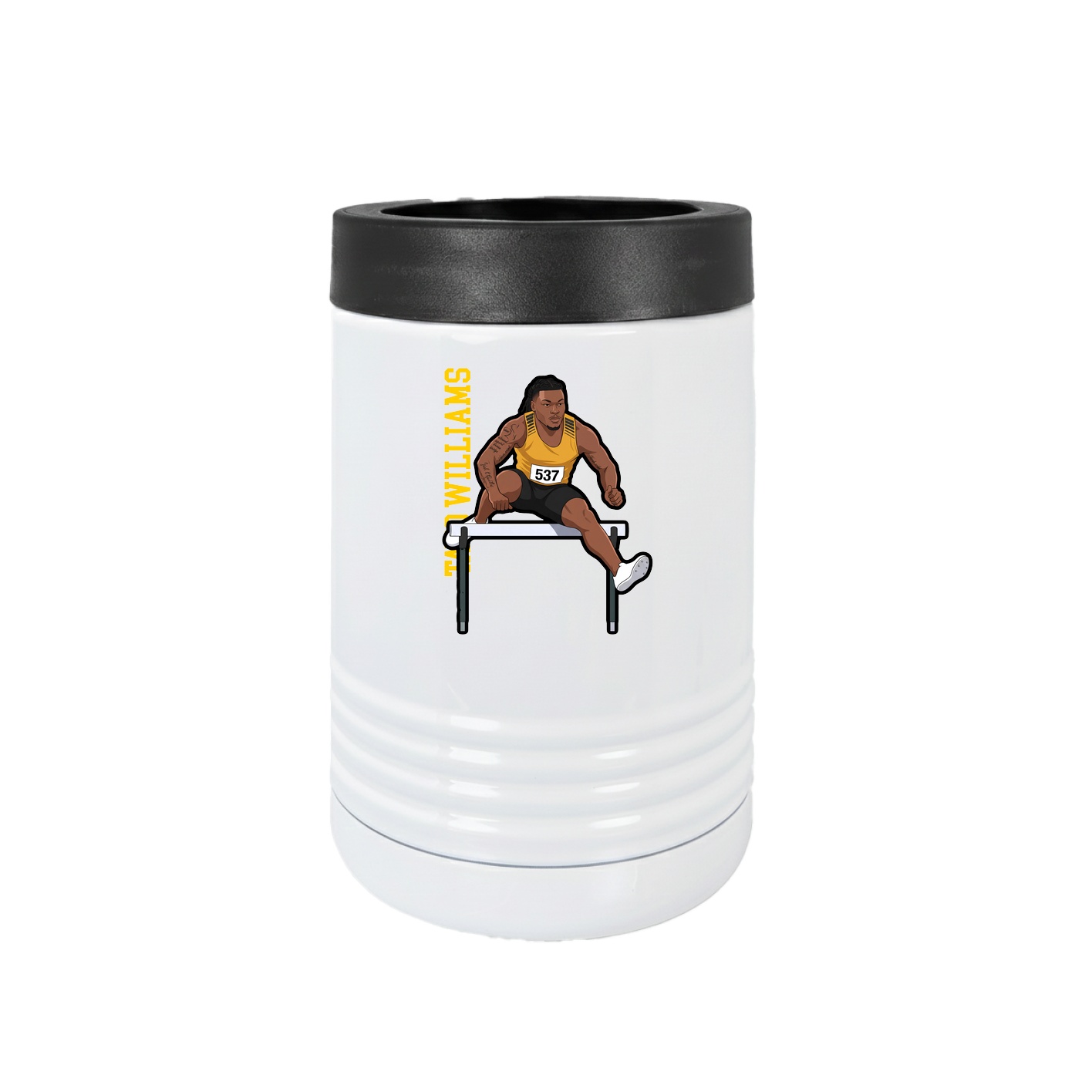 Beverage Holder — Name Vertical in White