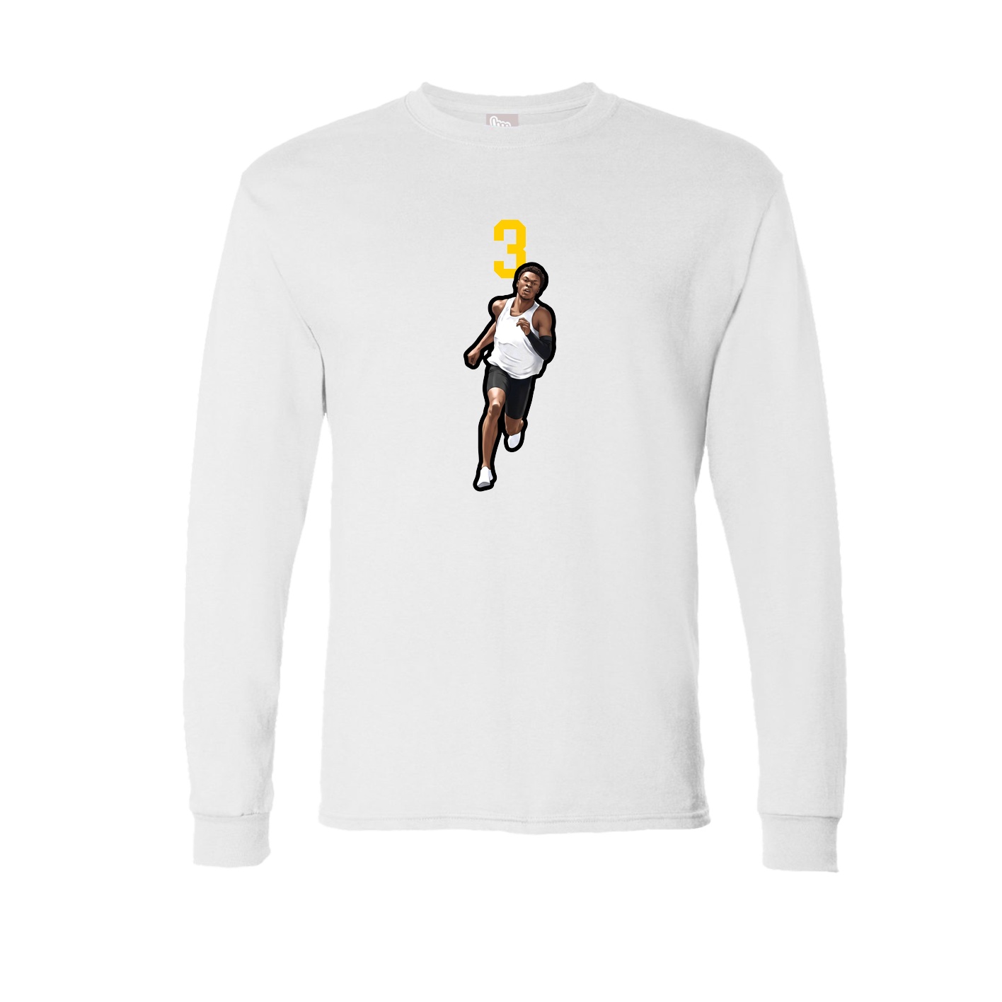 Long Sleeve Tee — Number Top in White