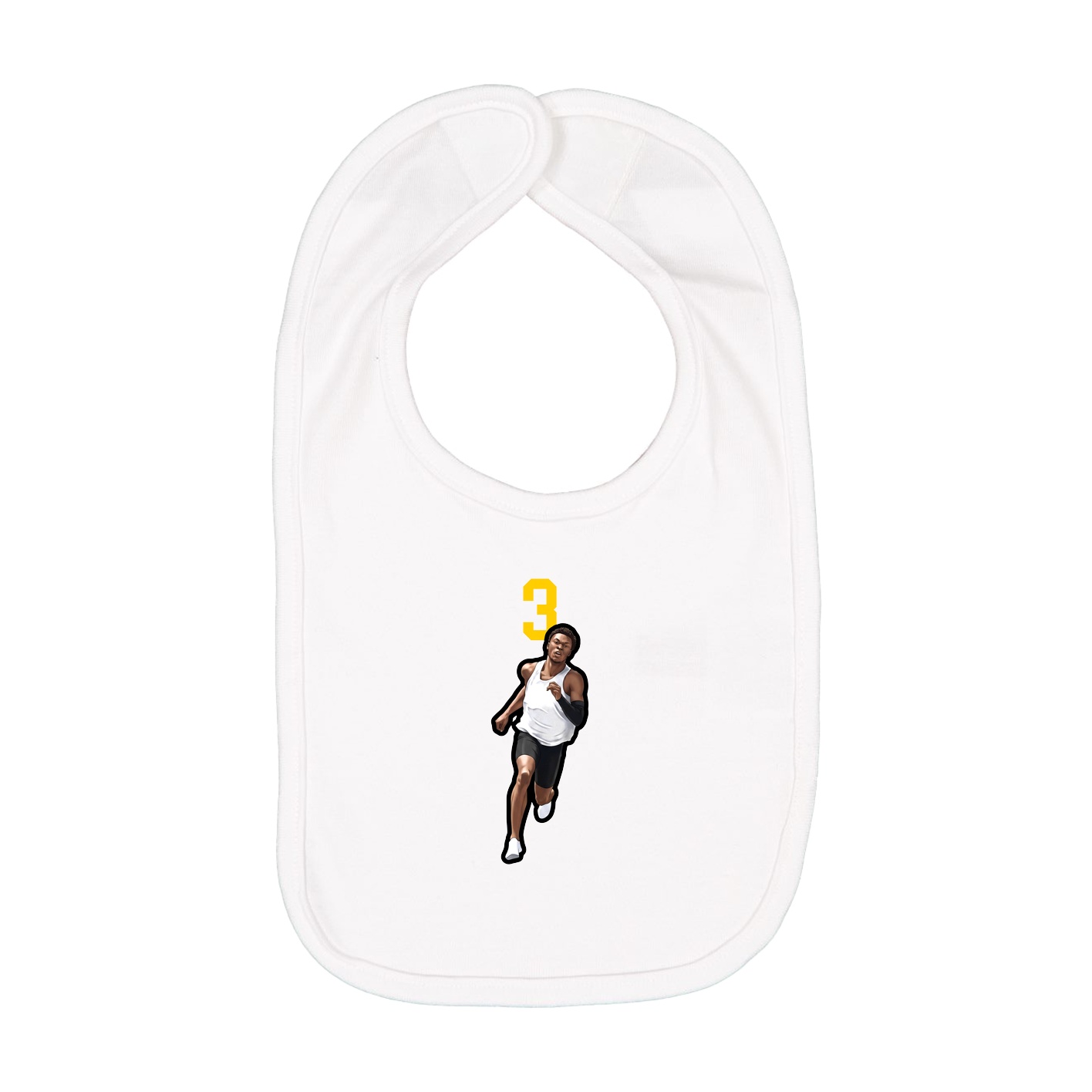 Infant Bib — Number Top in White
