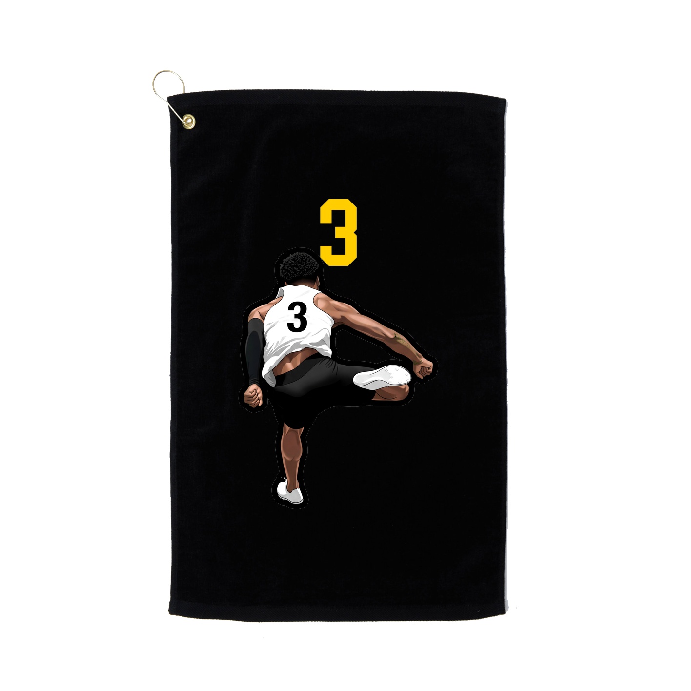 Golf Towel — Number Top in Black