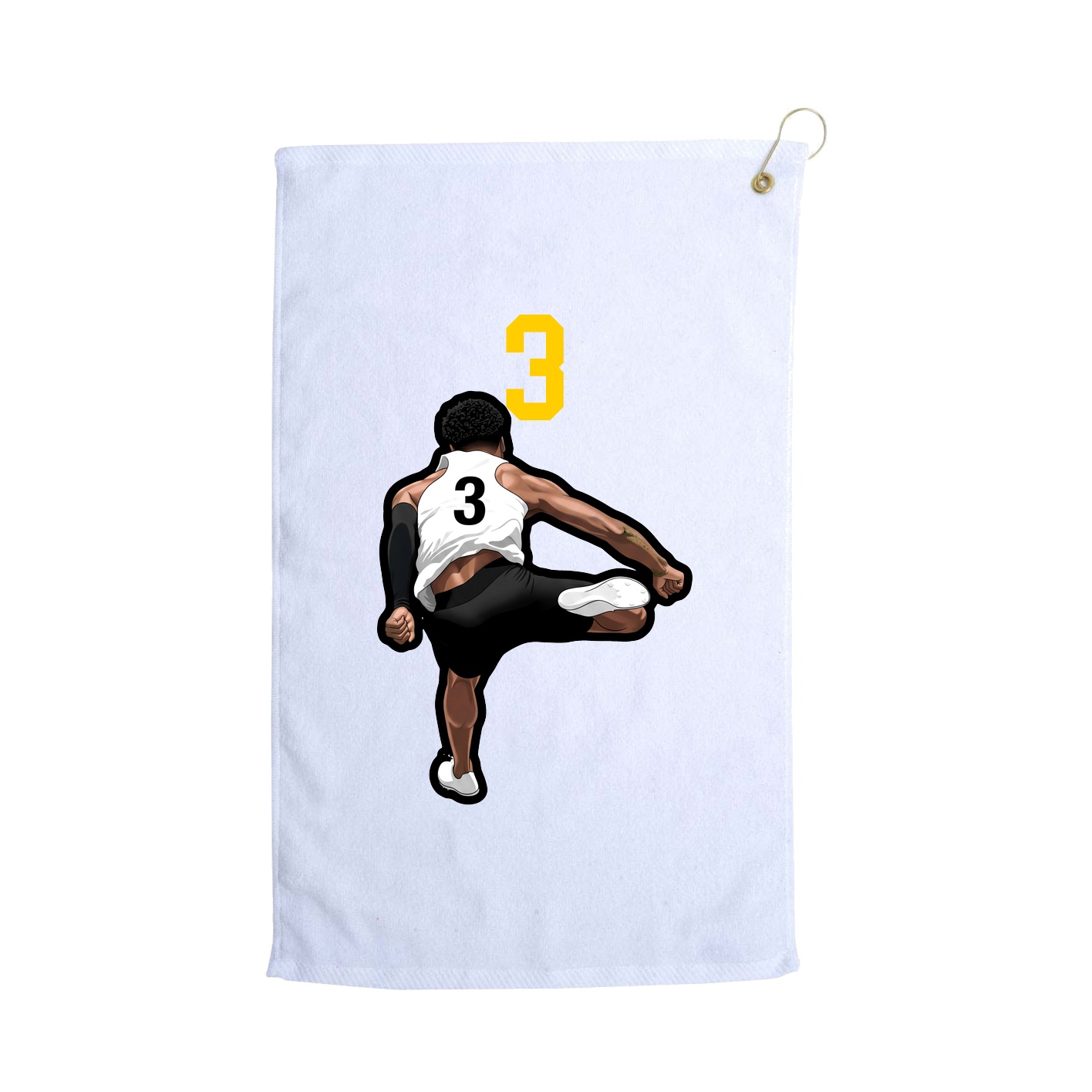 Golf Towel — Number Top in White
