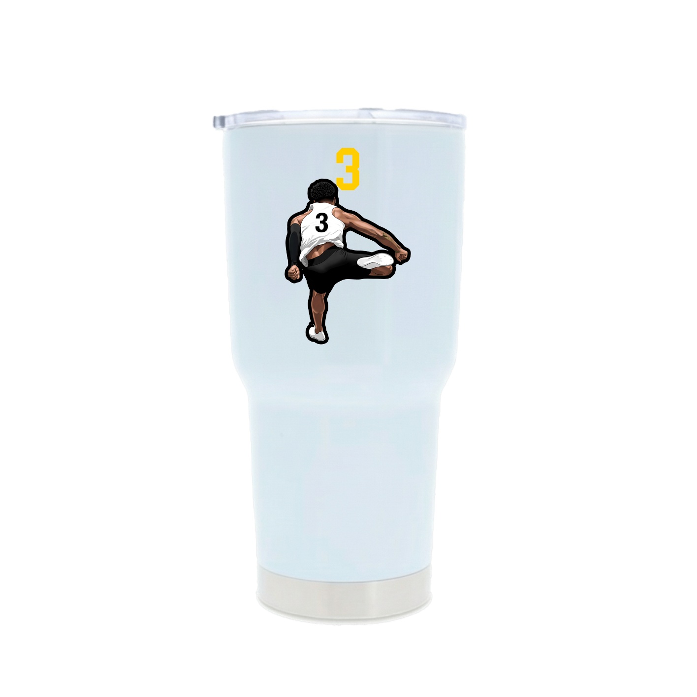 30oz Stainless Steel Tumbler — Number Top in White