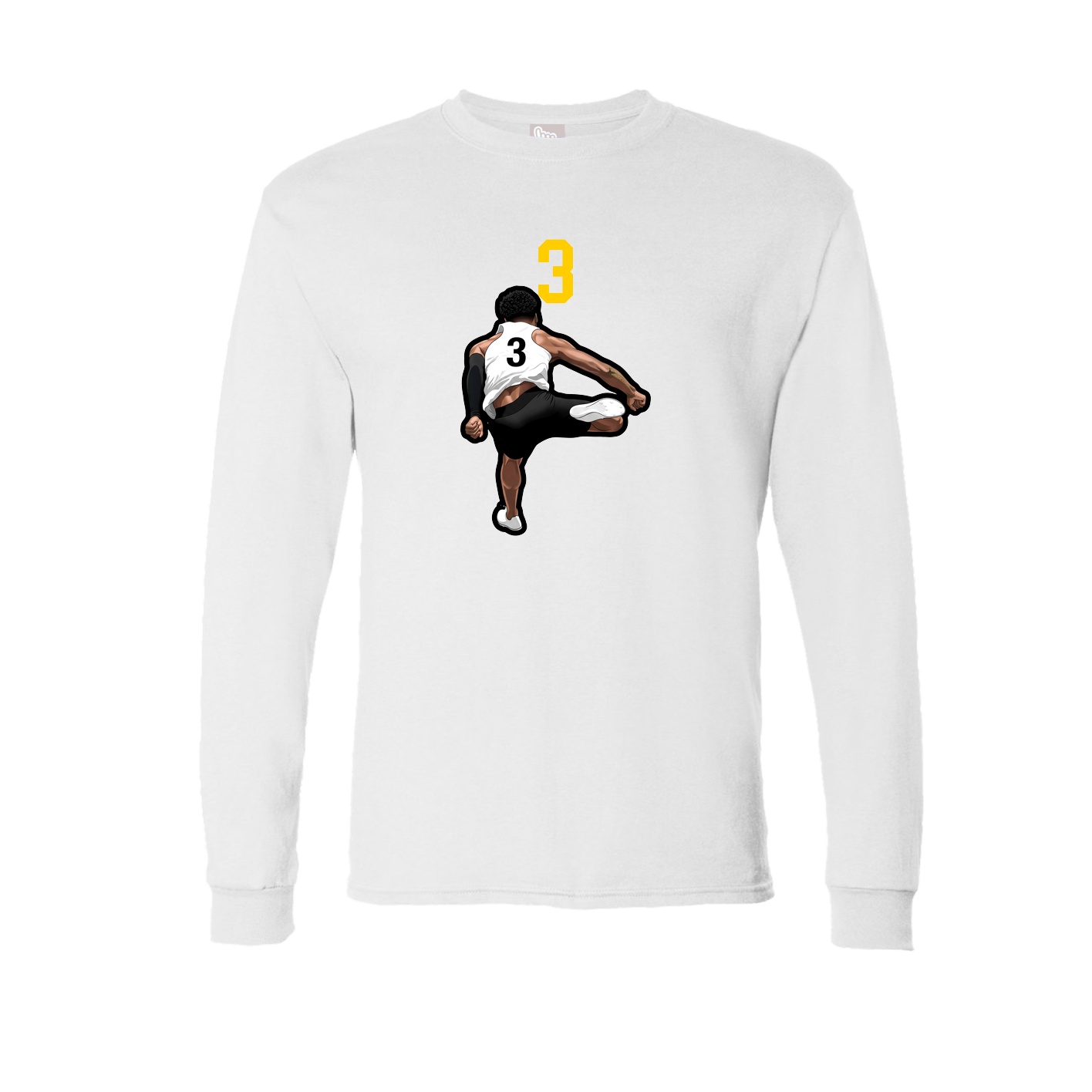 Long Sleeve Tee — Number Top in White