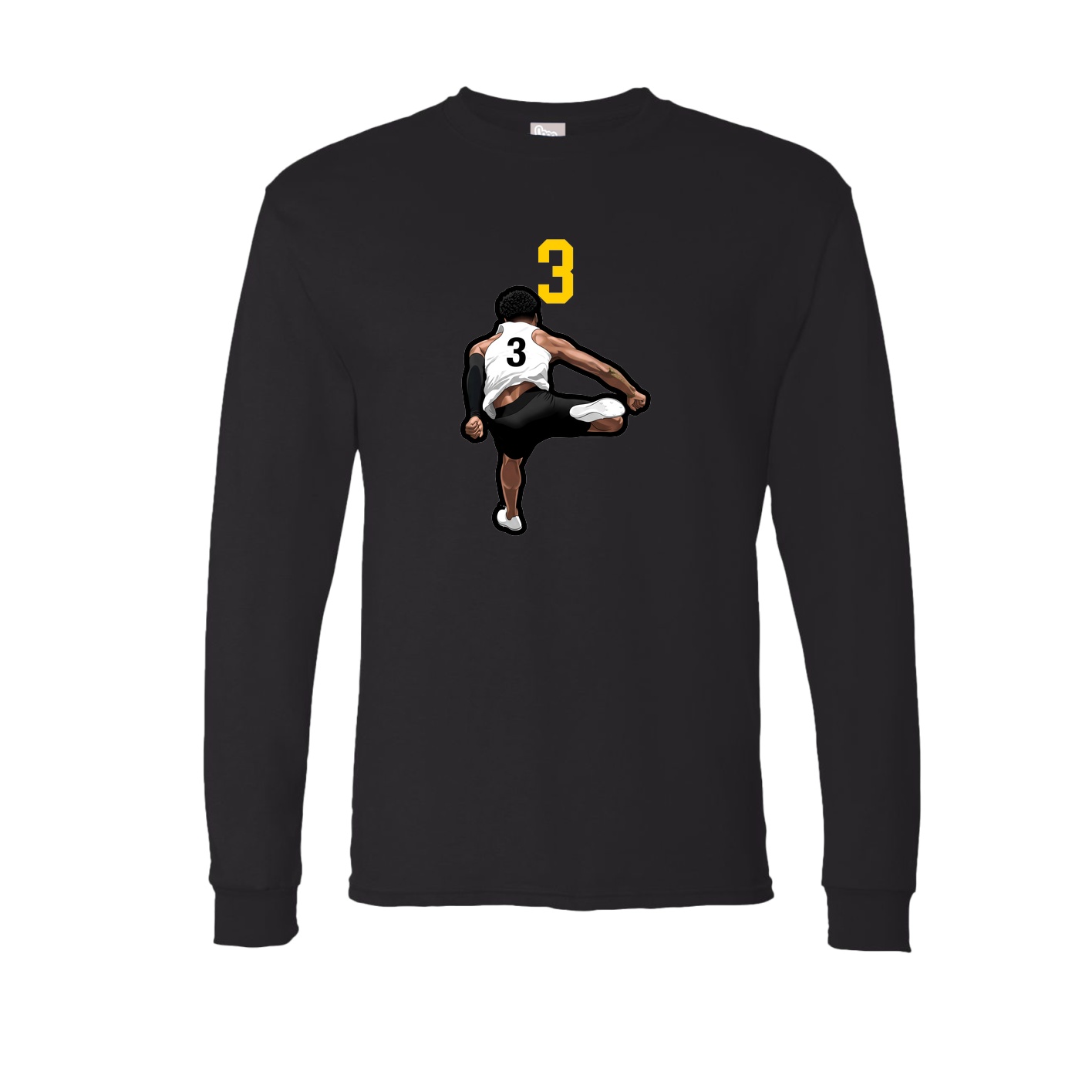 Long Sleeve Tee — Number Top in Black