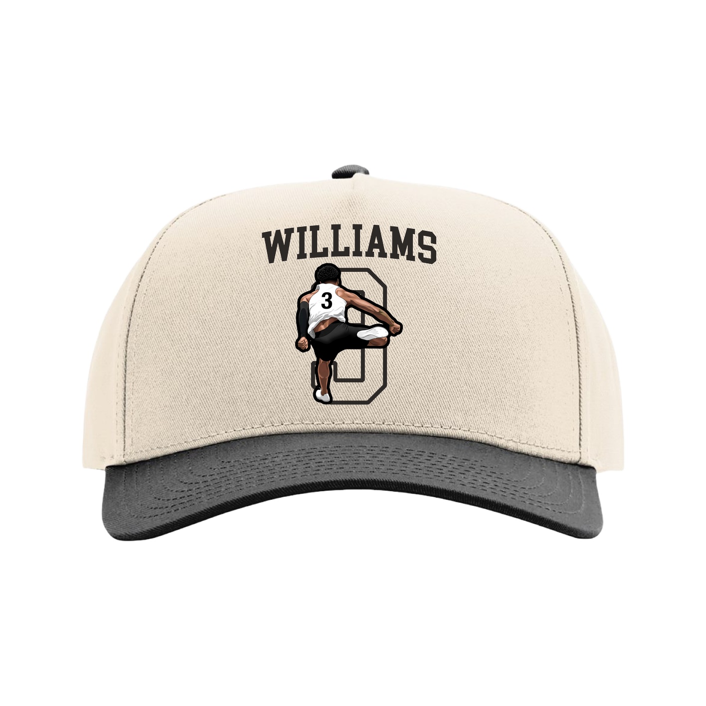 Full Fabric Five-Panel Champ Cap — Shirsey in Cream/Black