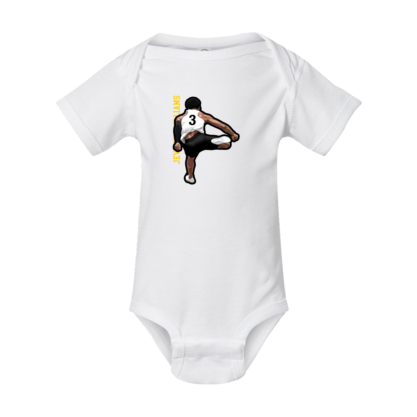 Baby Onesie — Name Vertical in White