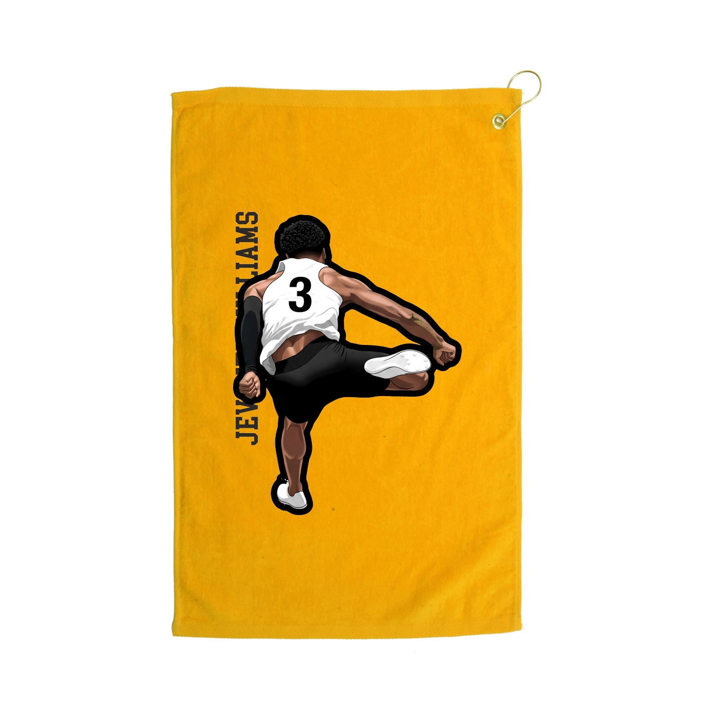 Golf Towel — Name Vertical in Gold