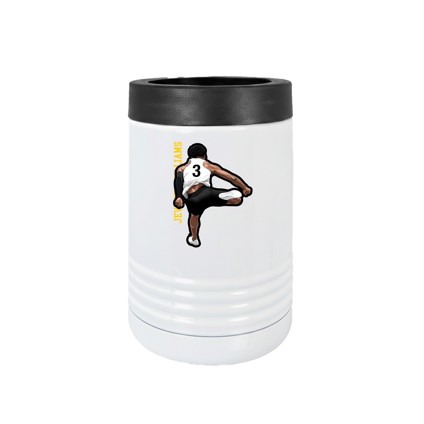 Beverage Holder — Name Vertical in White