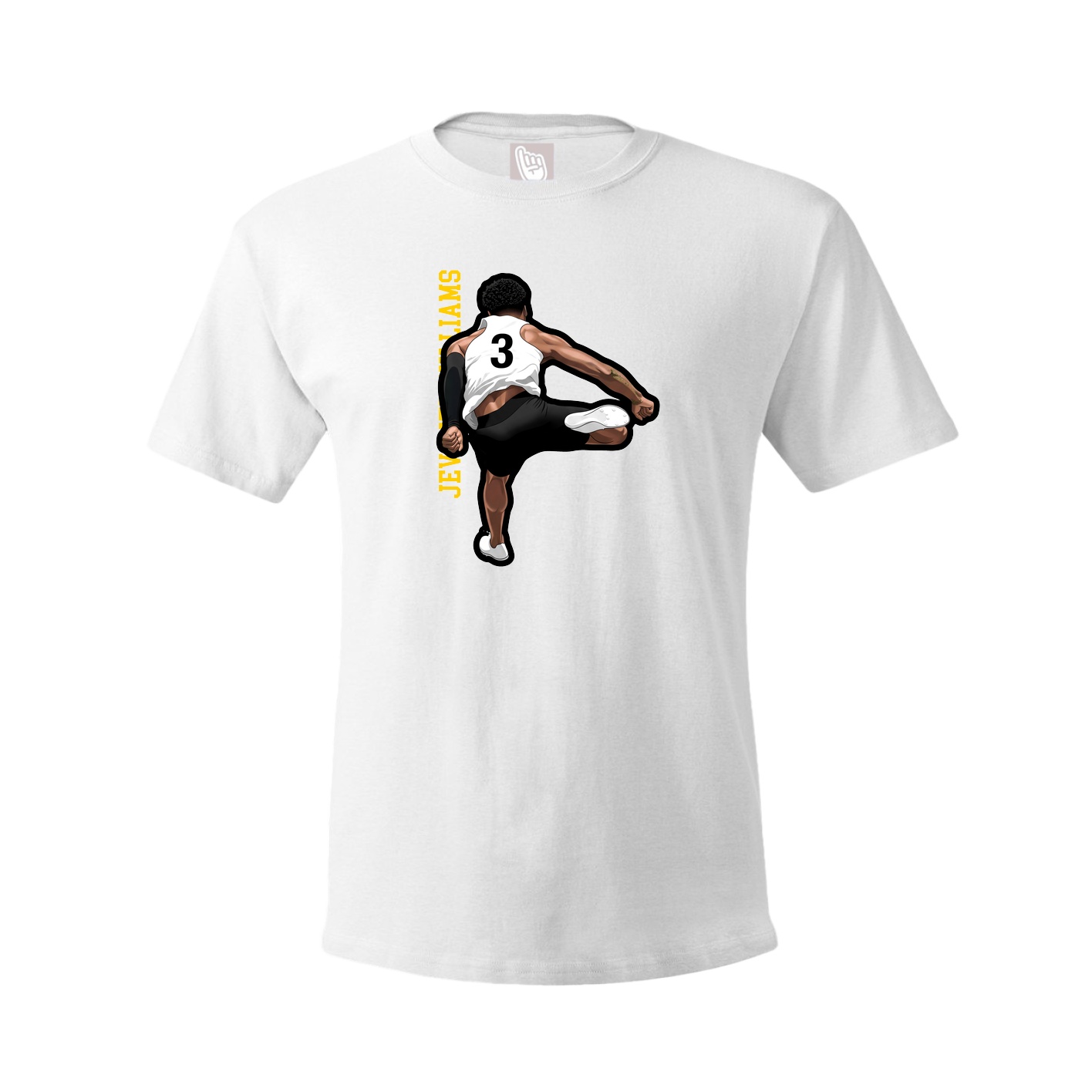 Youth Tee — Name Vertical in White