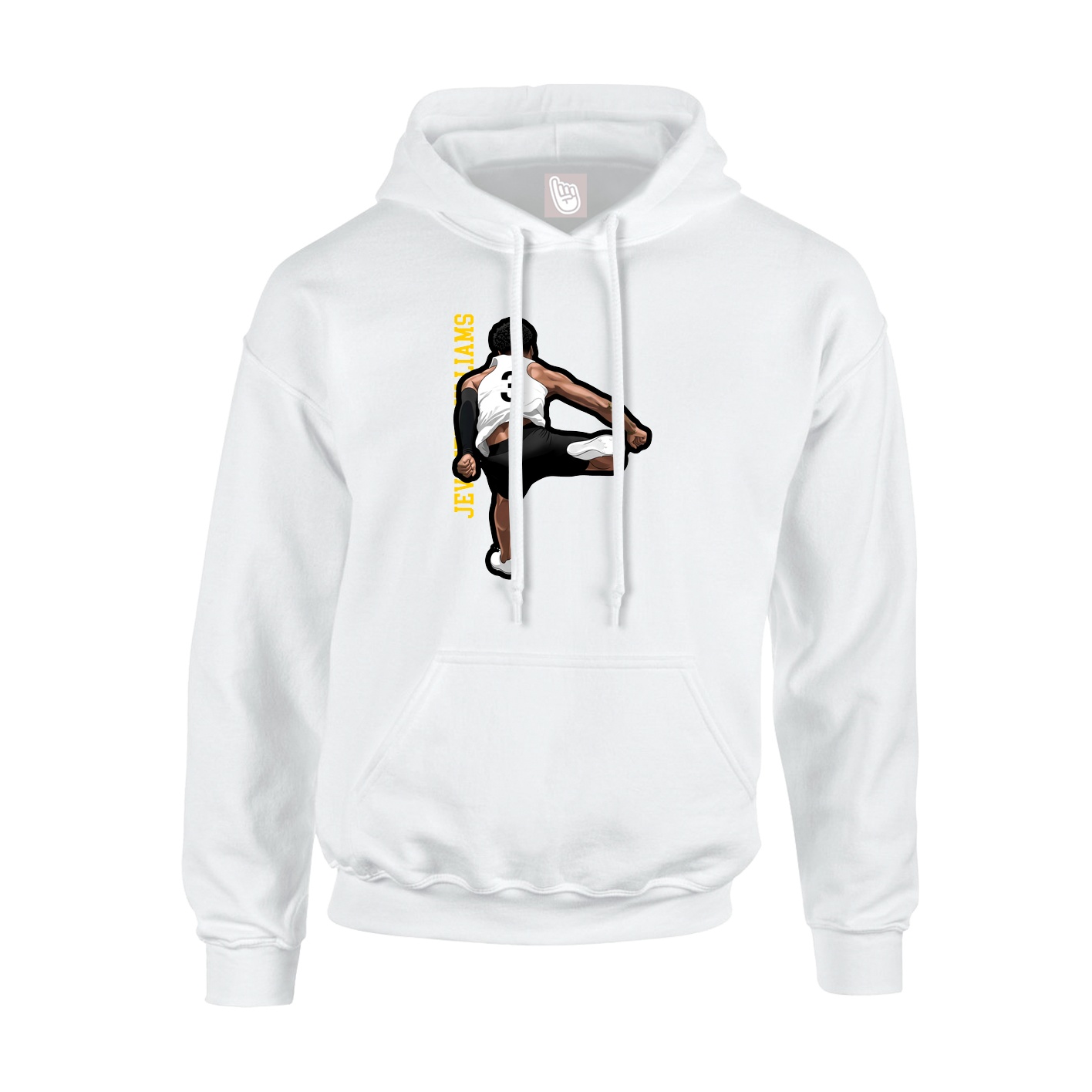 Hoodie — Name Vertical in White