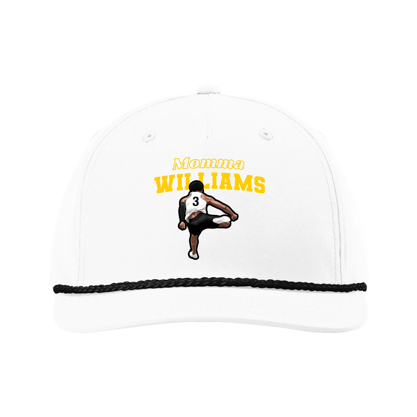 Five-Panel Classic Rope Cap — Mothers Day Block in White