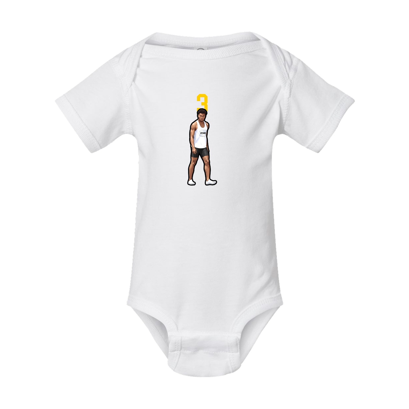 Baby Onesie — Number Top in White