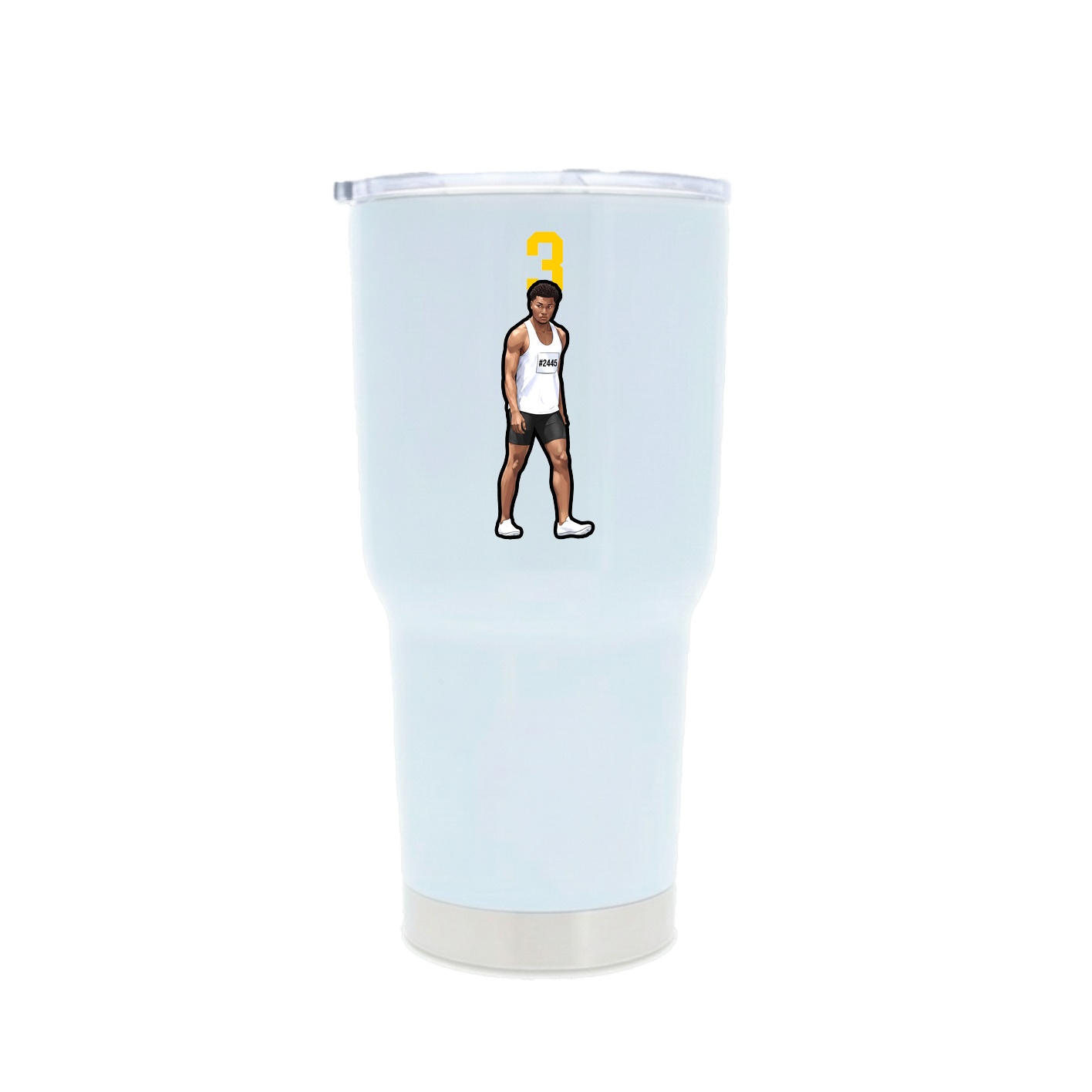 30oz Stainless Steel Tumbler — Number Top in White