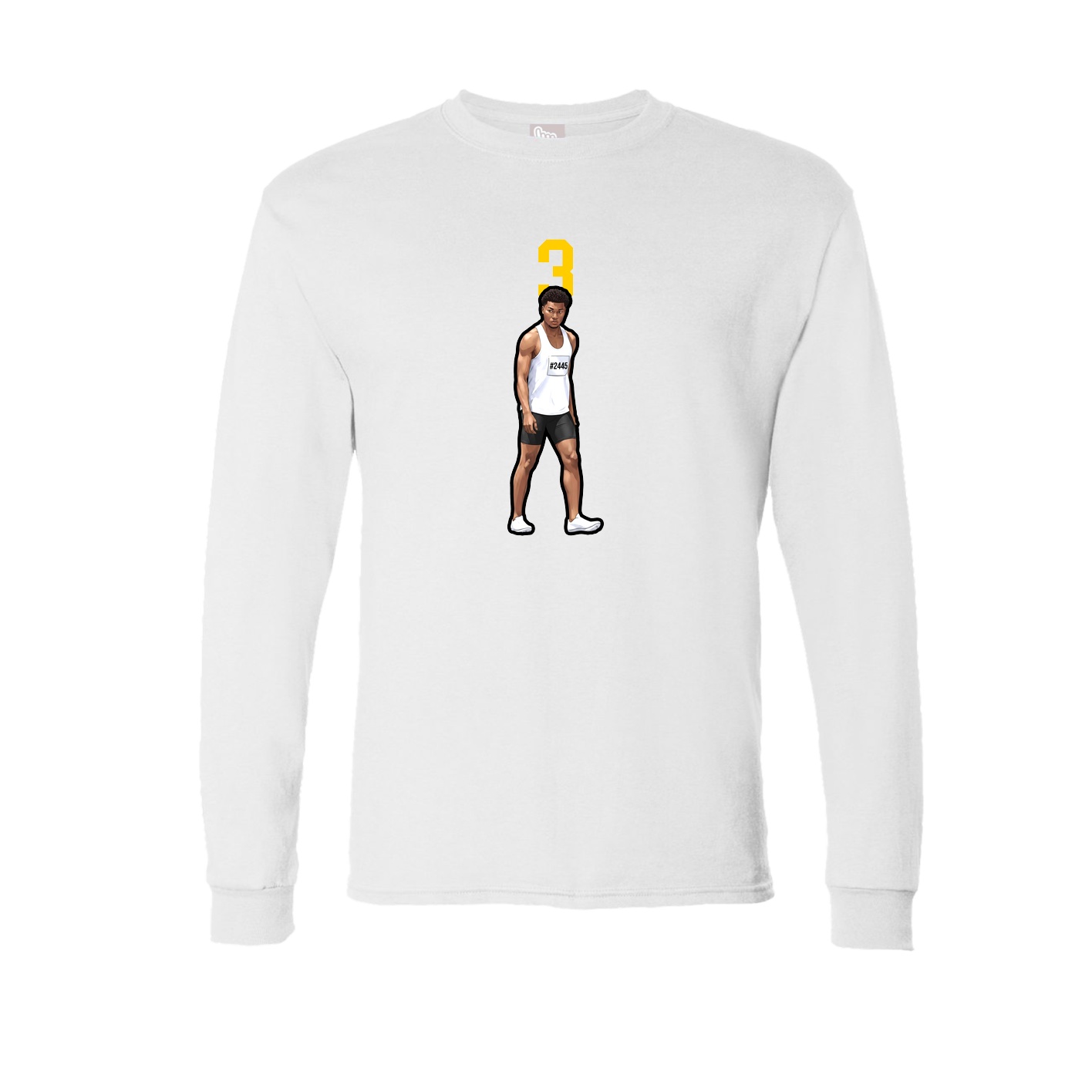 Long Sleeve Tee — Number Top in White