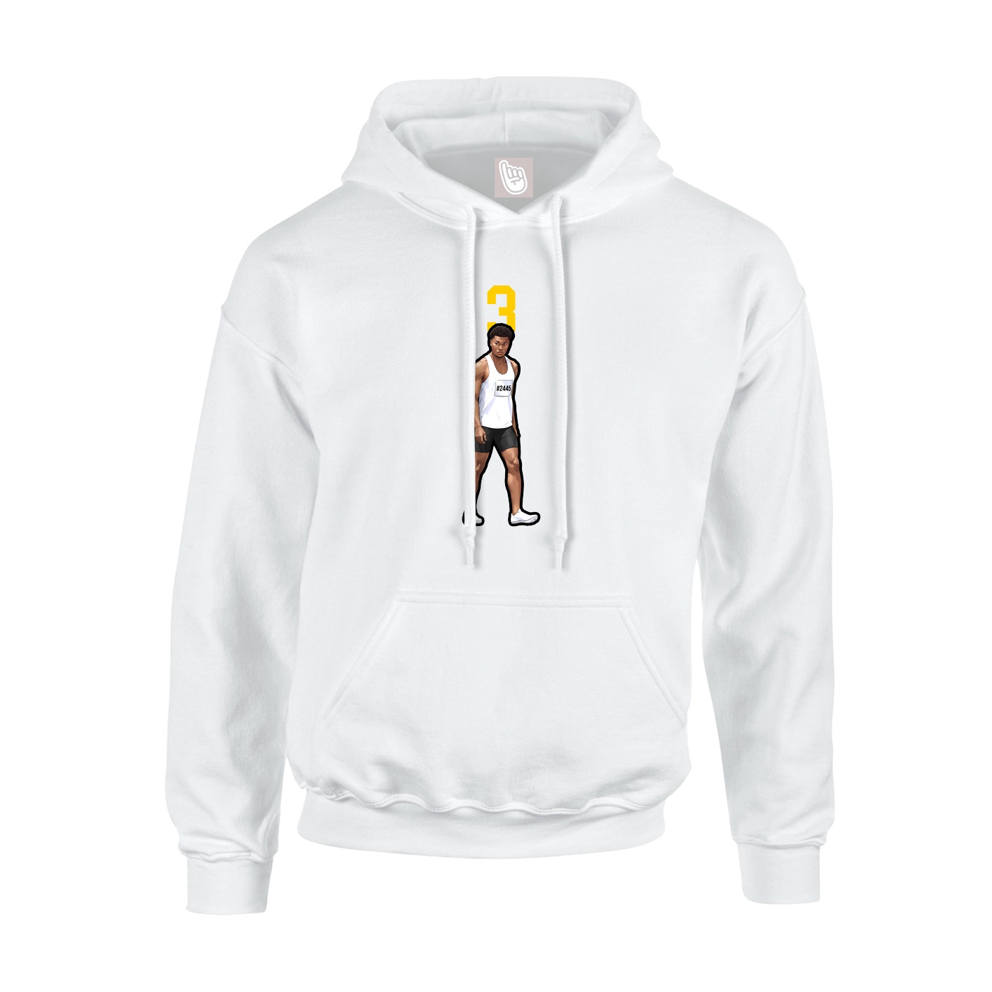Hoodie — Number Top in White