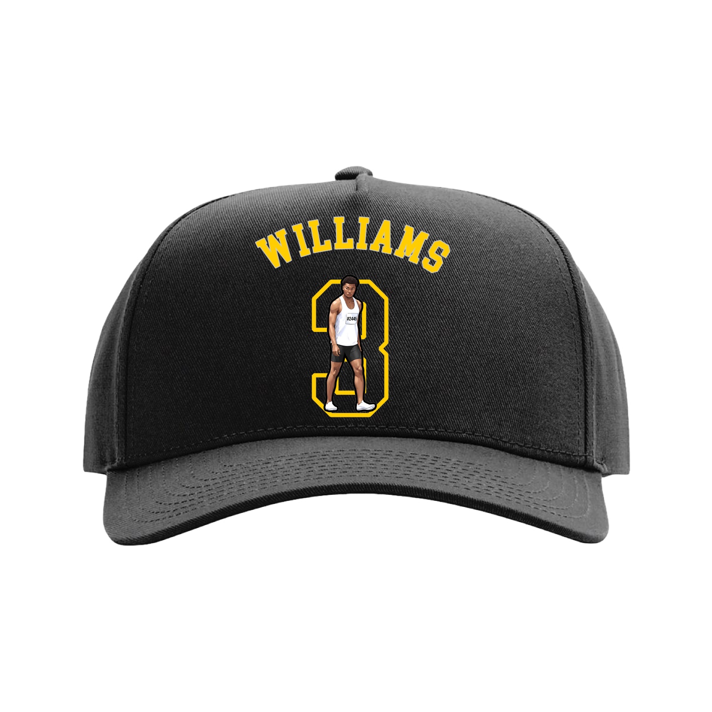Full Fabric Five-Panel Champ Cap — Shirsey Arch in Black