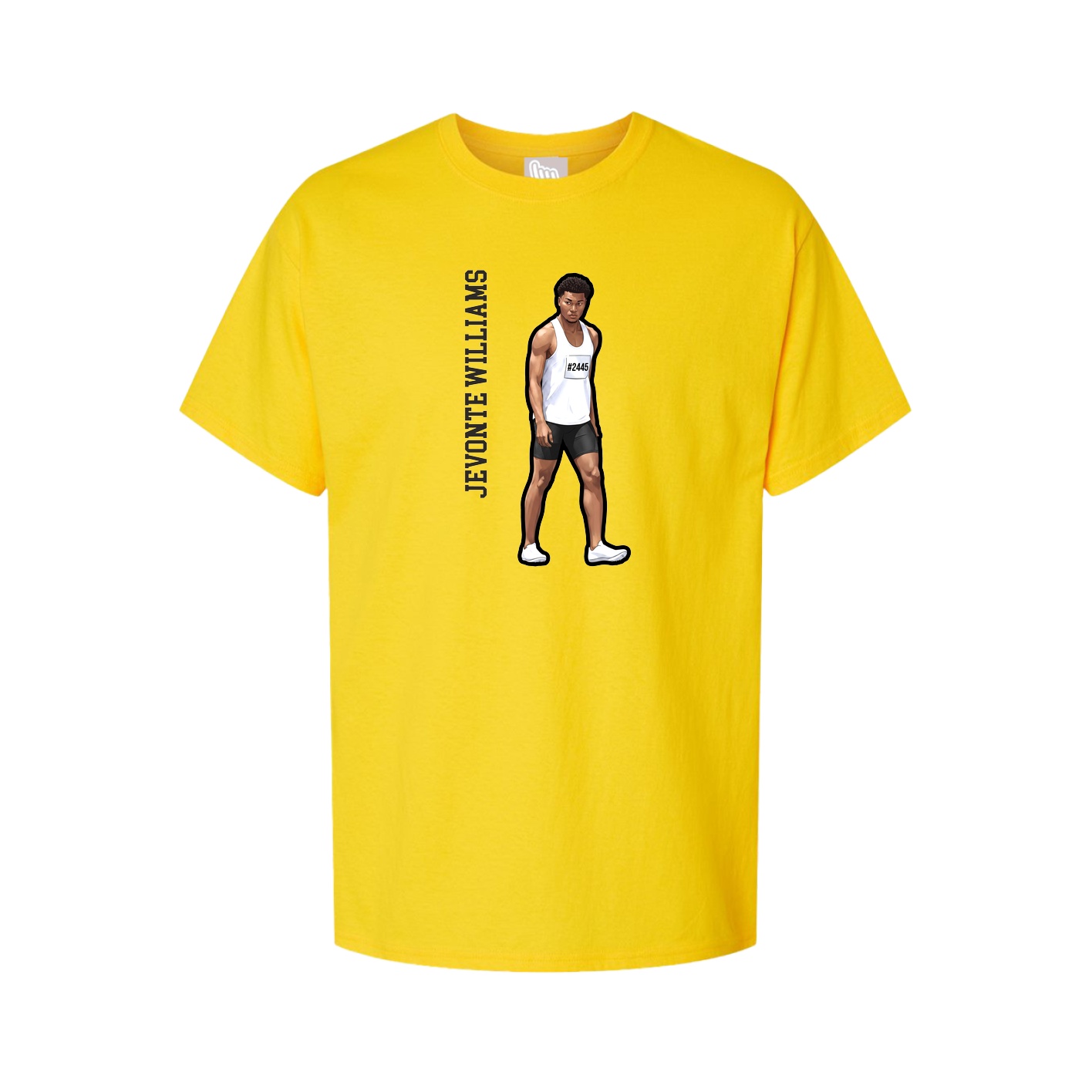 Youth Tee — Name Vertical in Gold