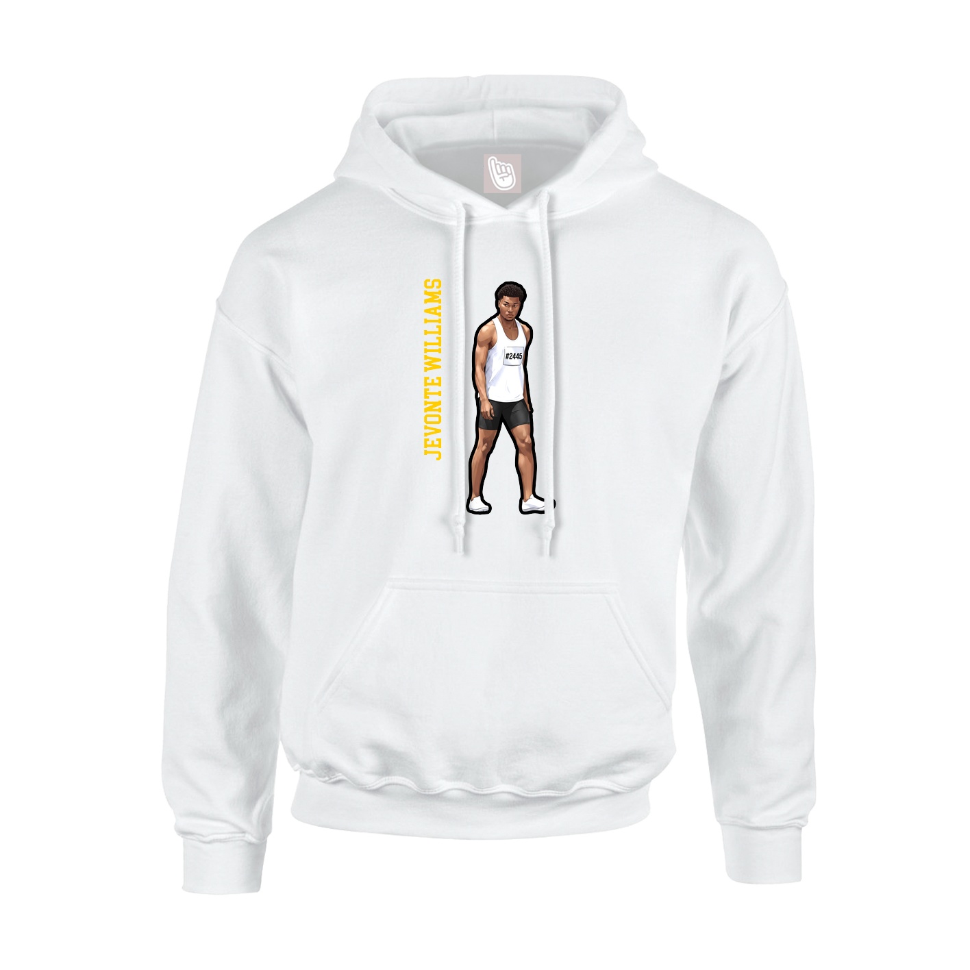 Youth Hoodie — Name Vertical in White