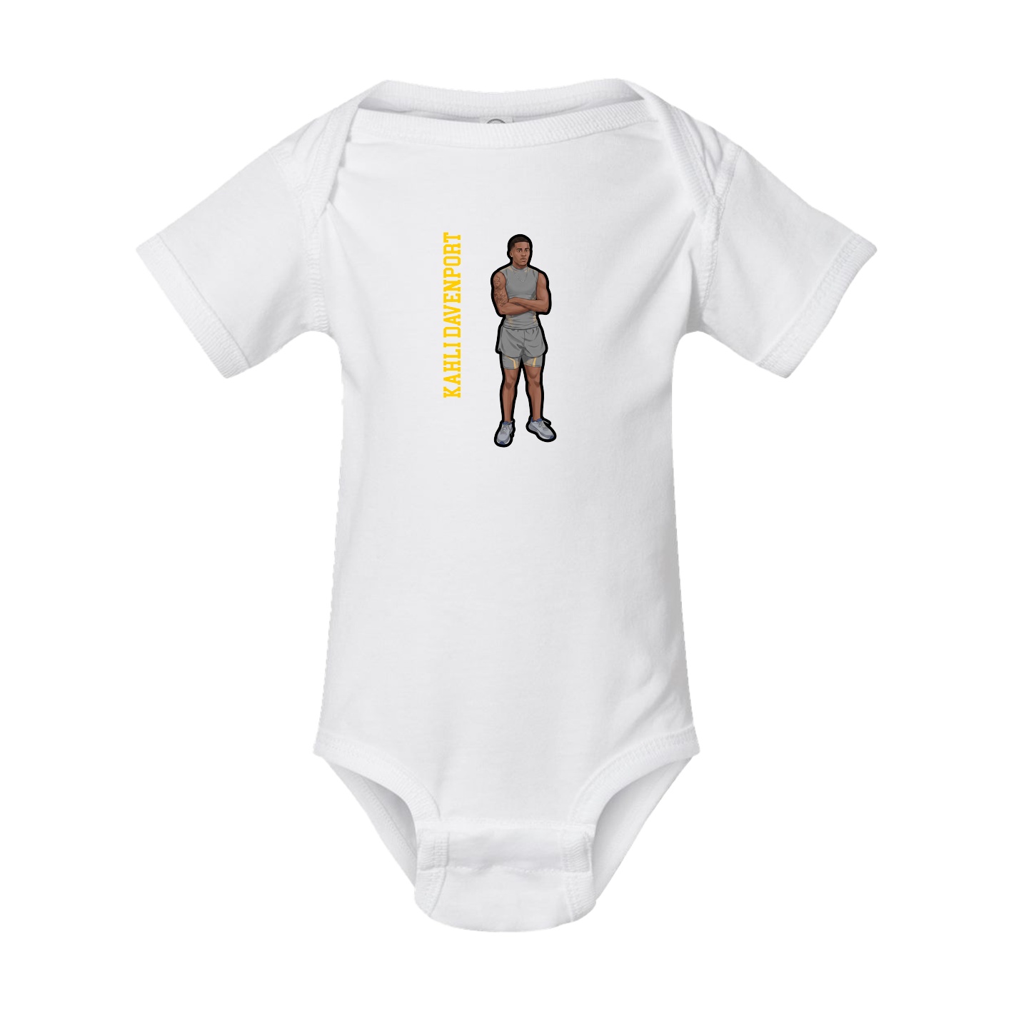 Baby Onesie — Name Vertical in White