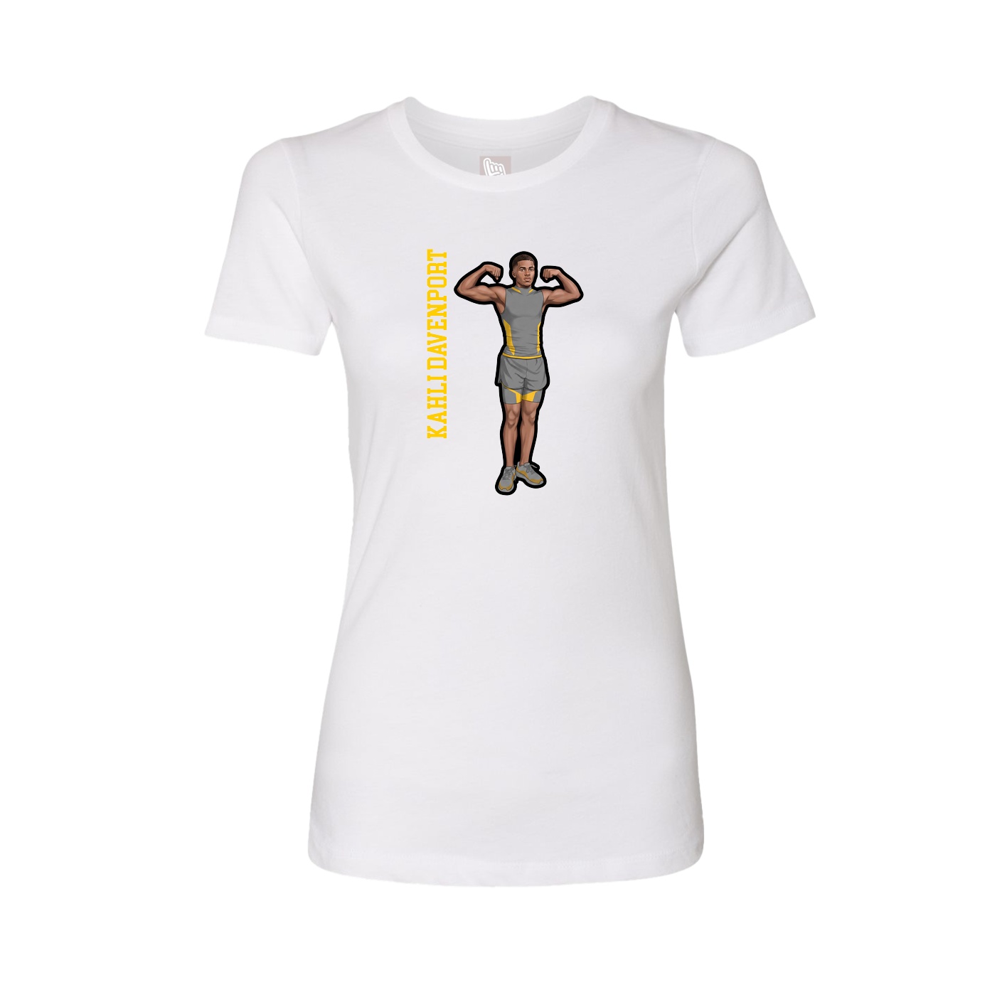 Womens Tee — Name Vertical in White