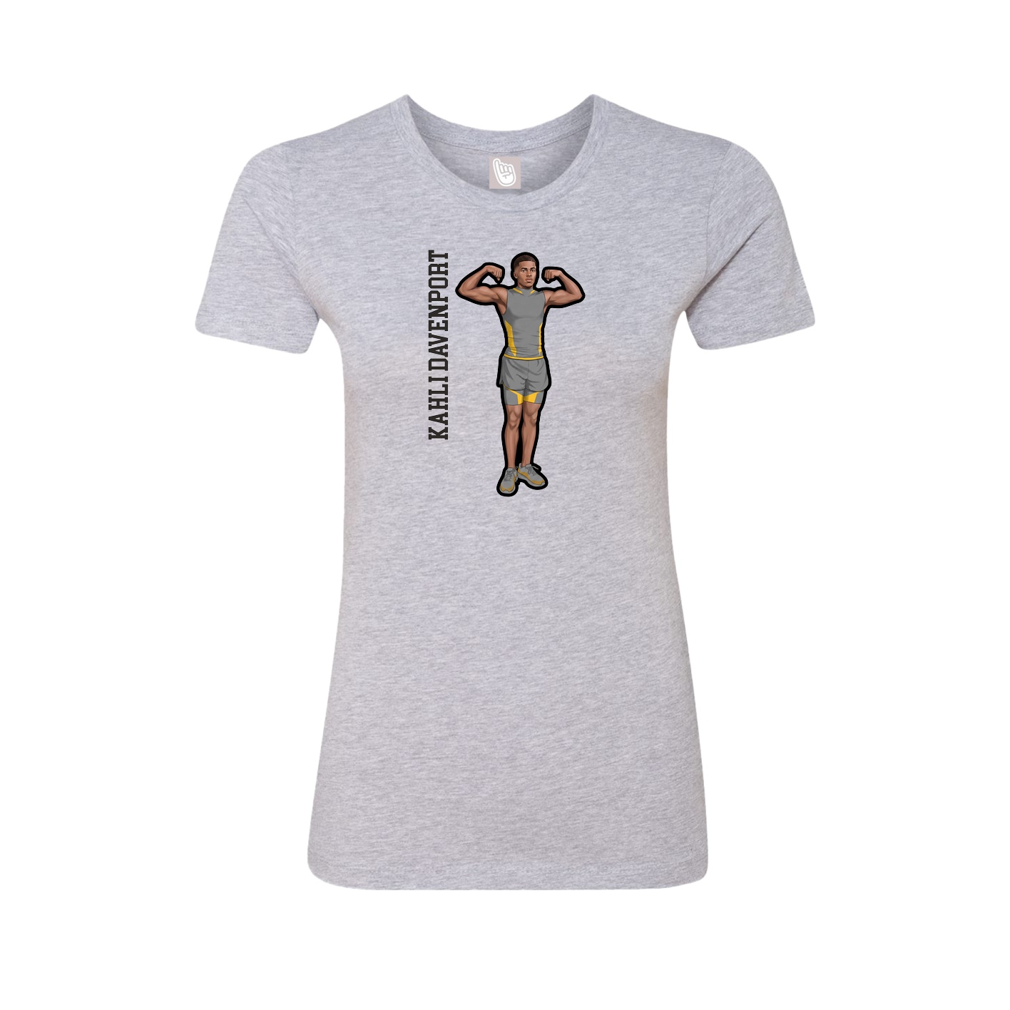 Womens Tee — Name Vertical in Grey