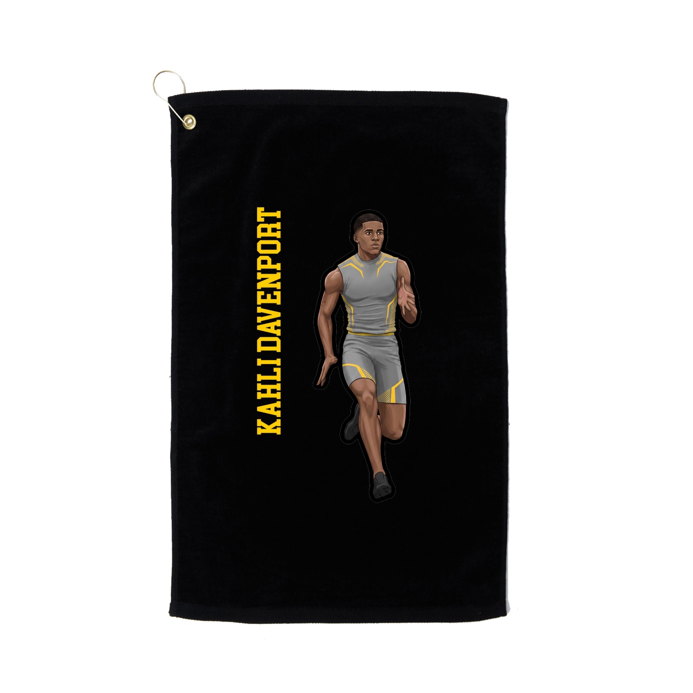 Golf Towel — Name Vertical in Black