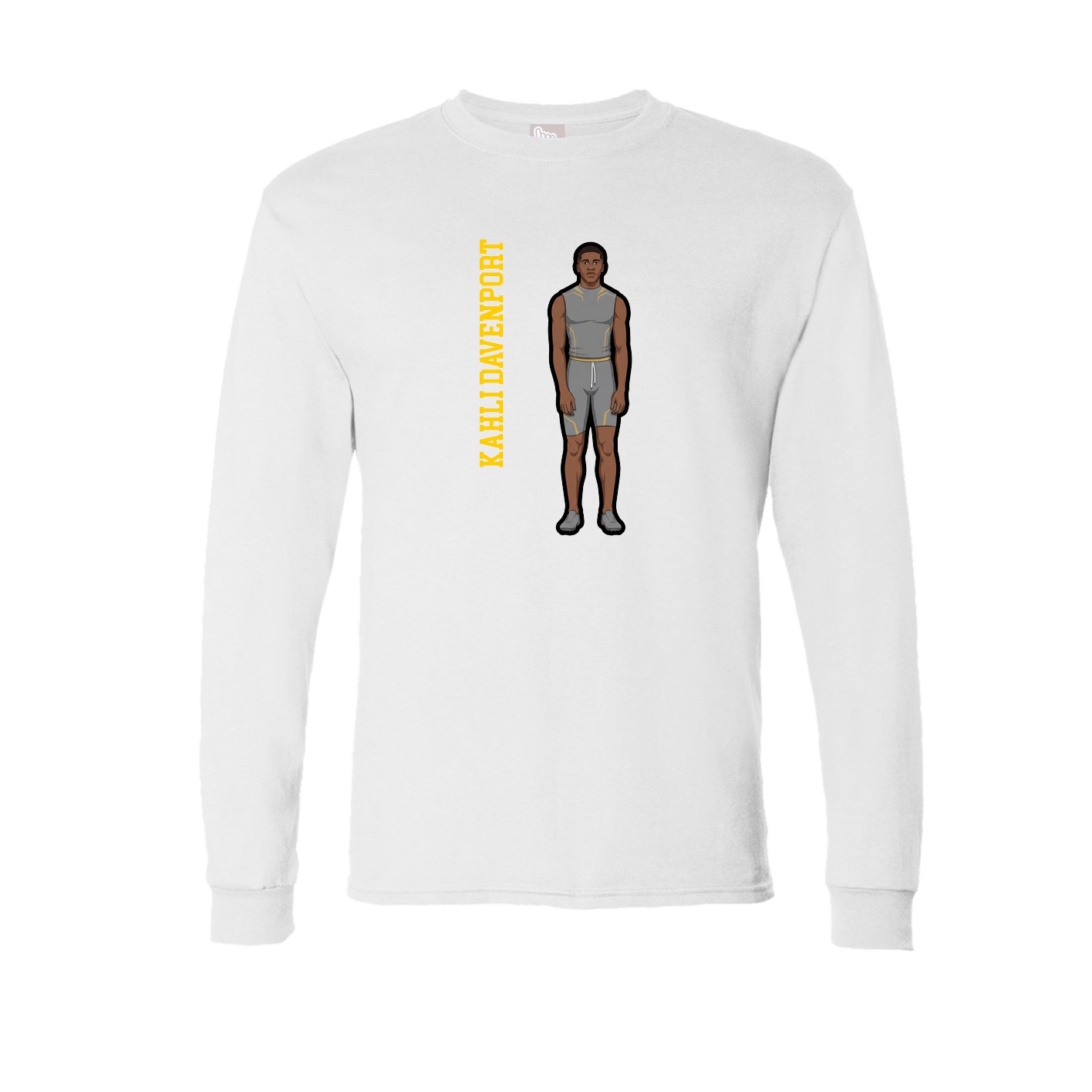 Long Sleeve Tee — Name Vertical in White