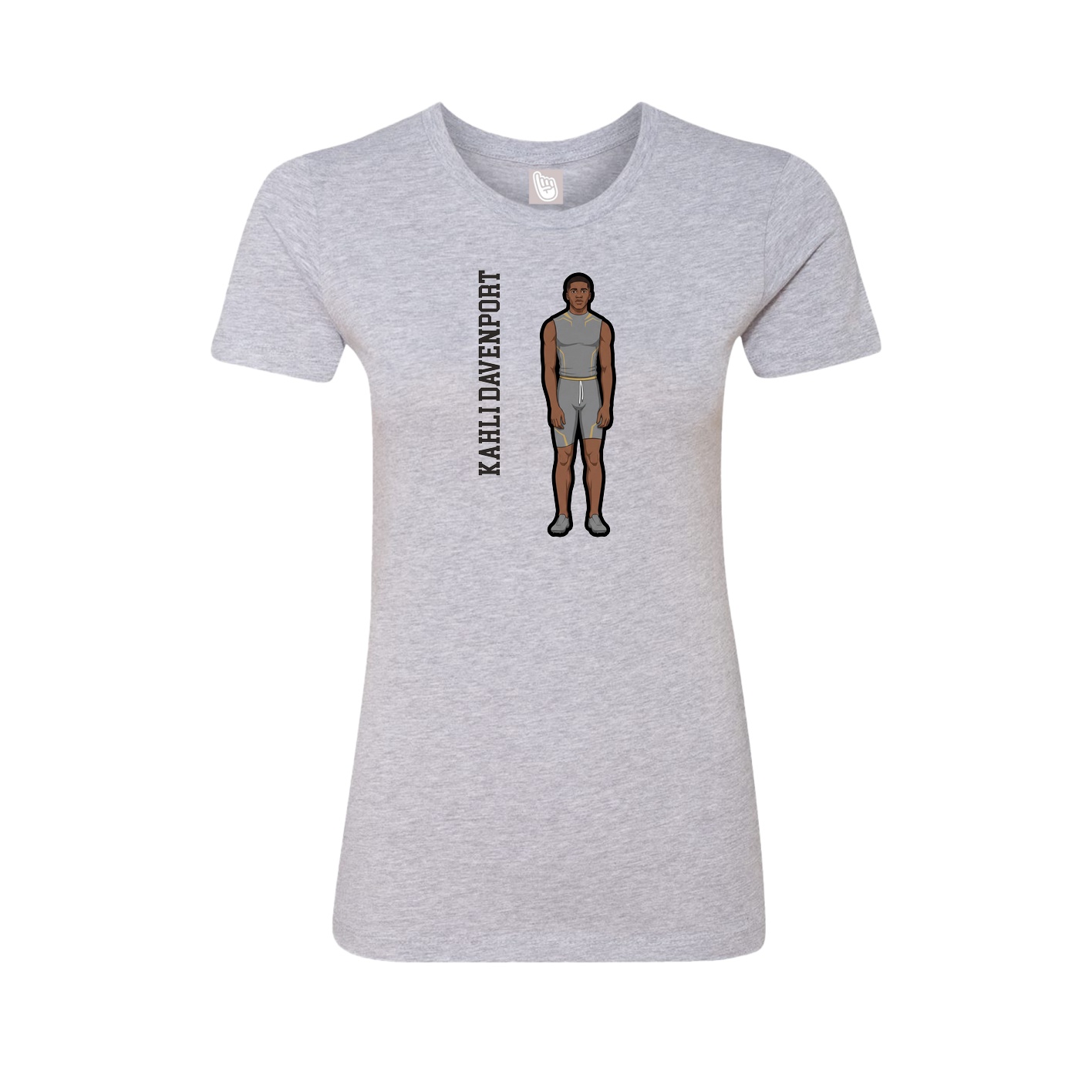 Womens Tee — Name Vertical in Grey