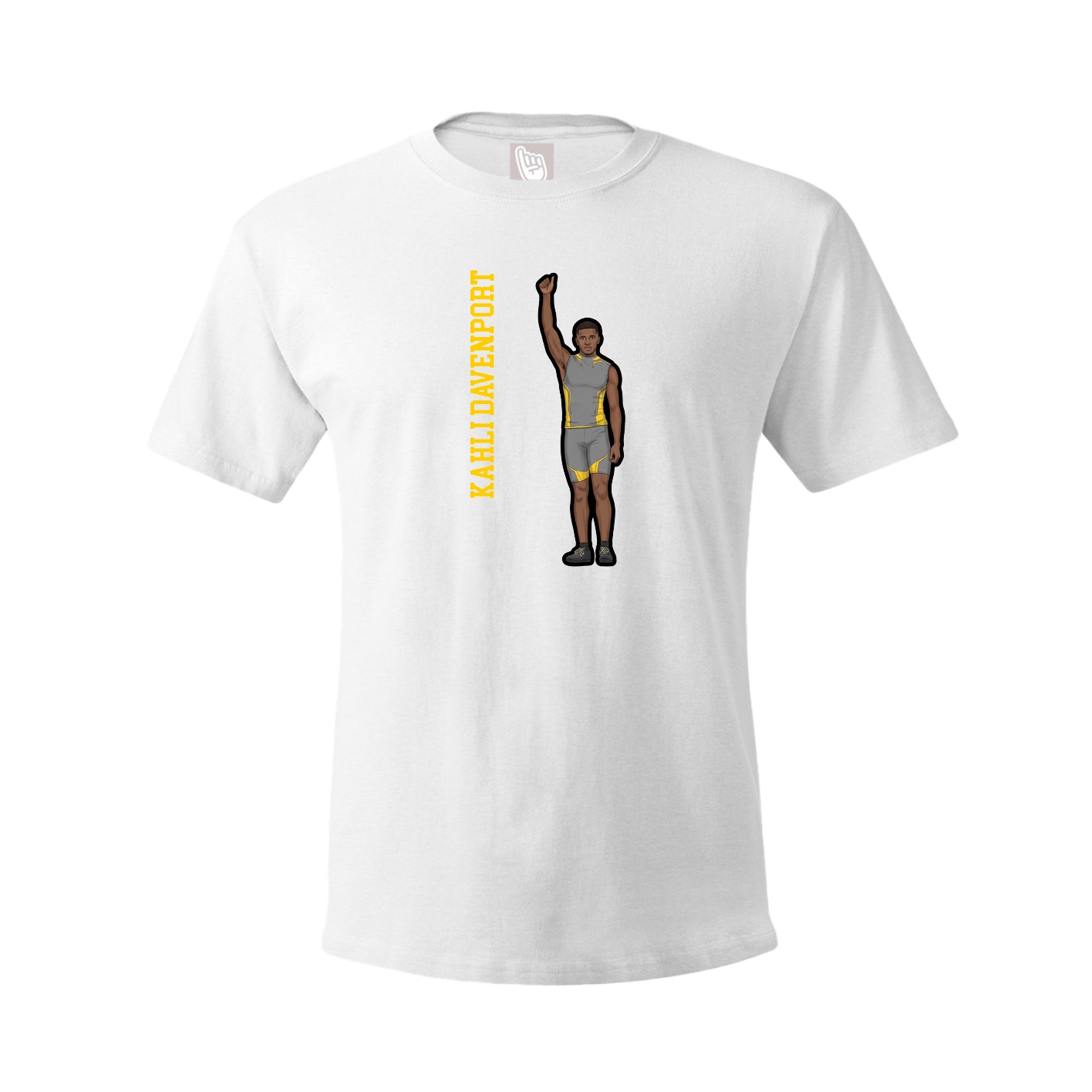 Youth Tee — Name Vertical in White