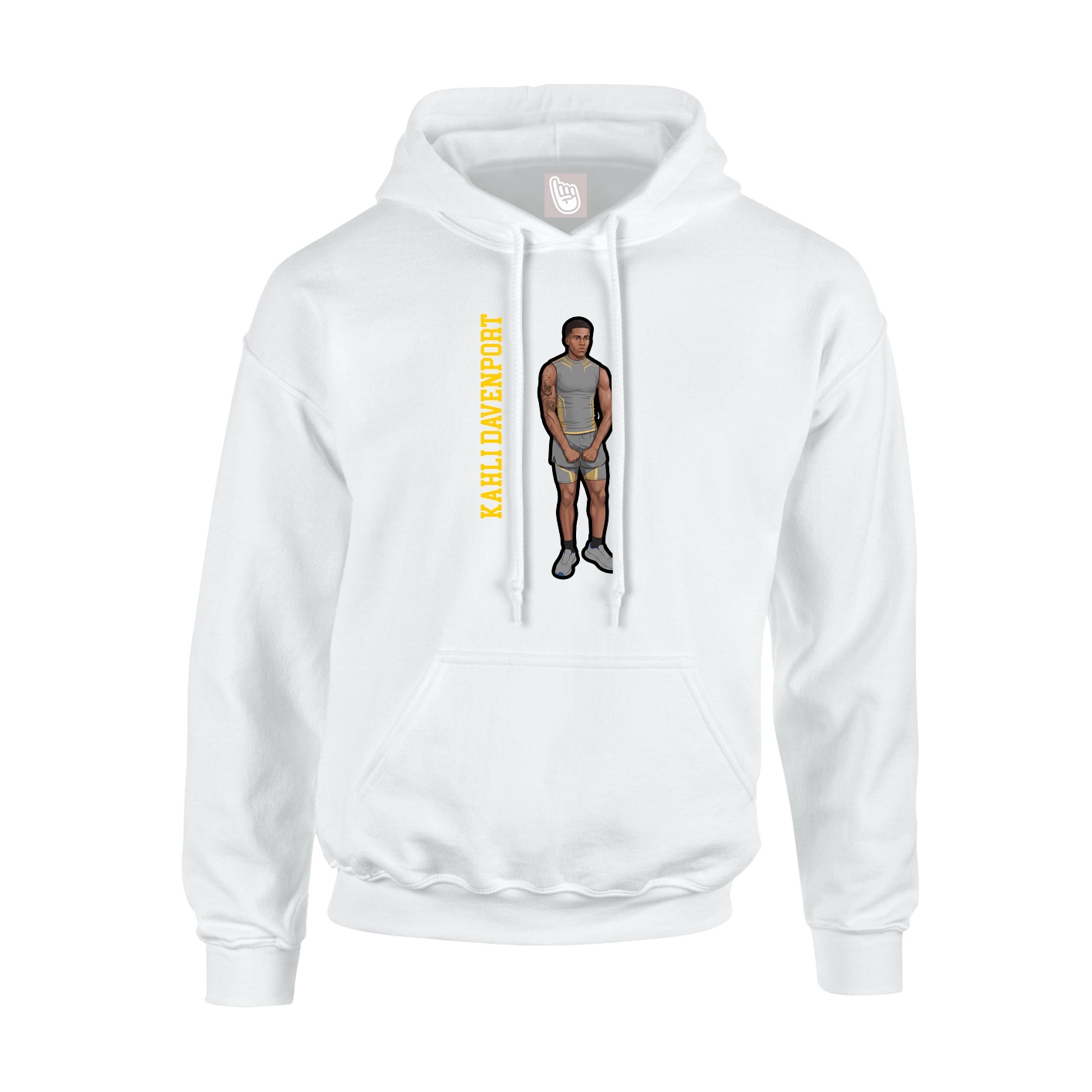 Hoodie — Name Vertical in White