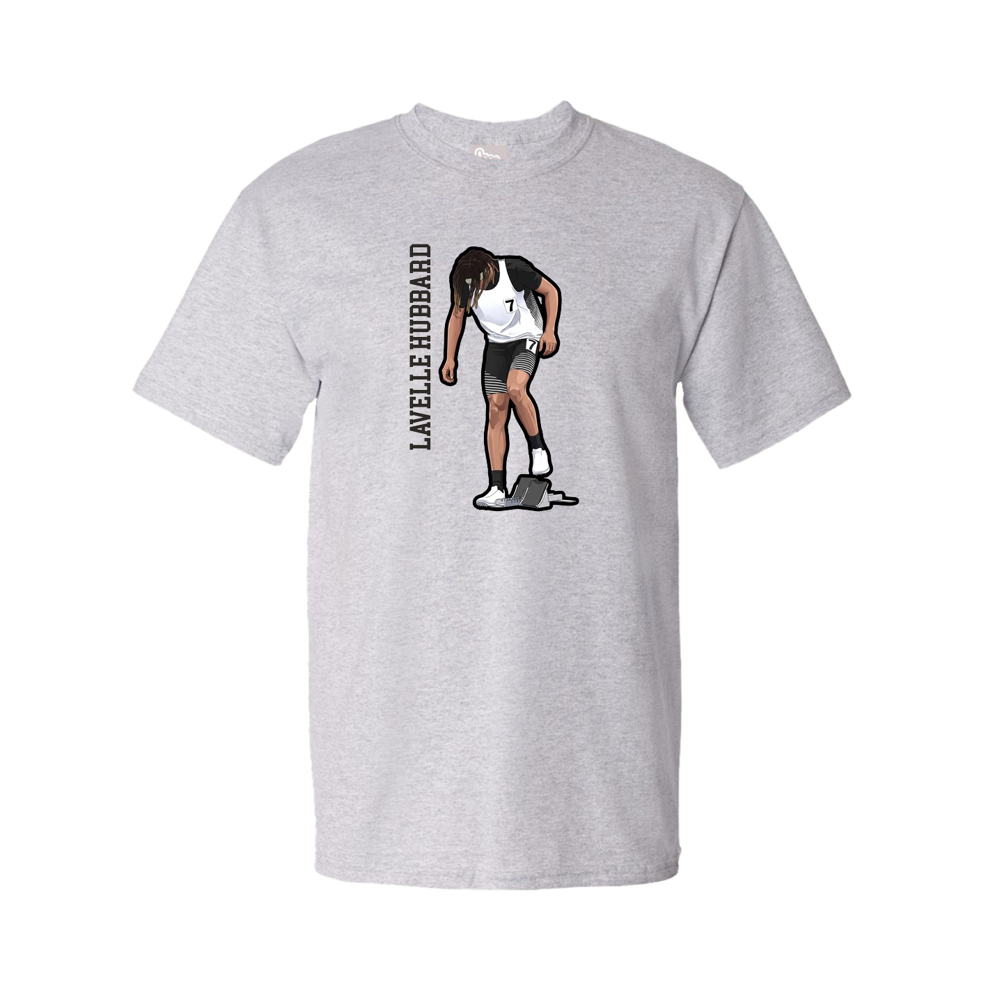 Youth Tee — Name Vertical in Grey