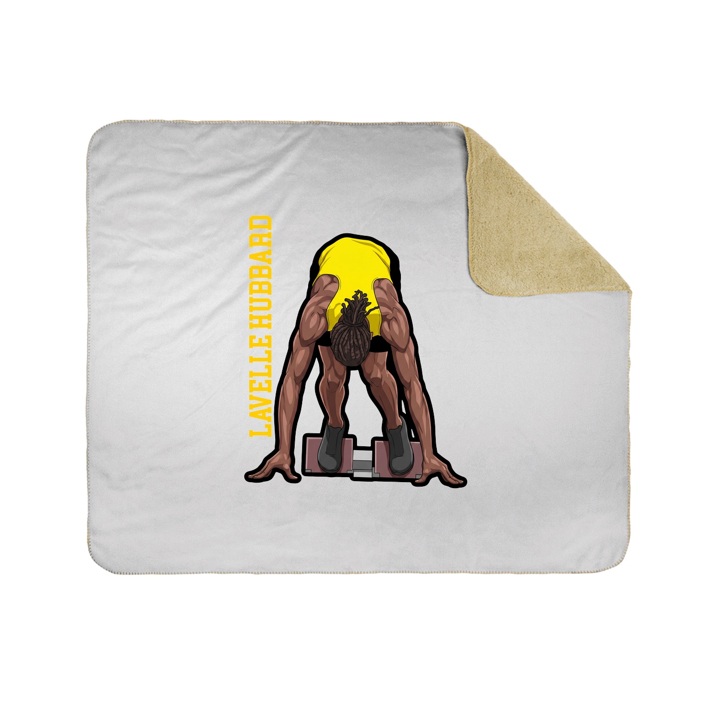 Throw Blanket — Name Vertical in White