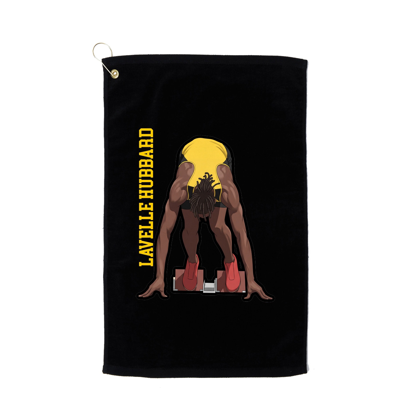 Golf Towel — Name Vertical in Black