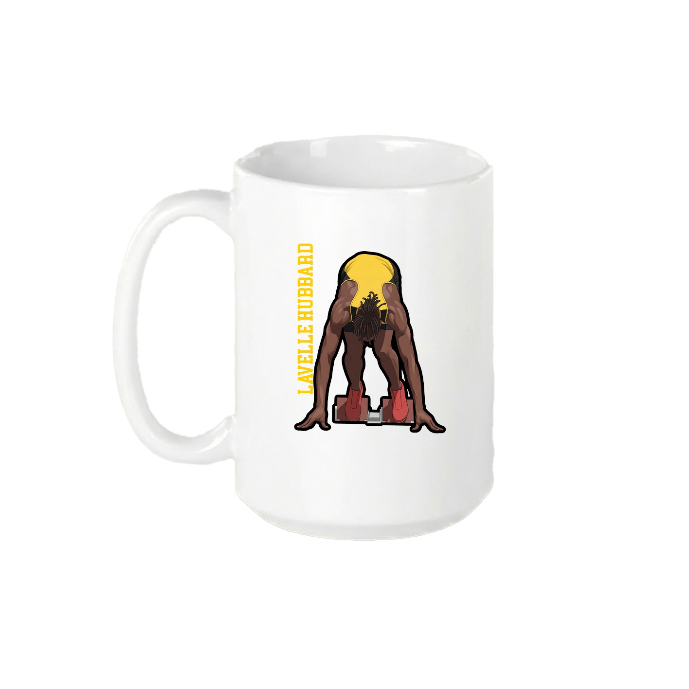 15oz Coffee Mug — Name Vertical in White