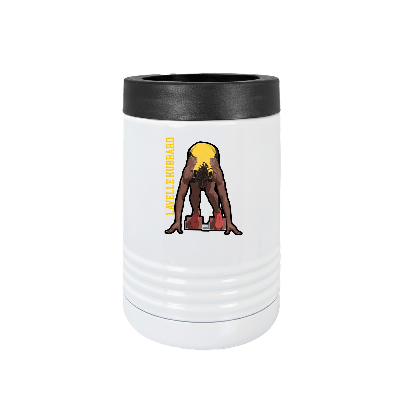 Beverage Holder — Name Vertical in White