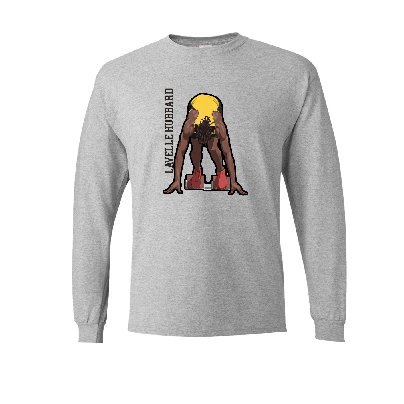 Long Sleeve Tee — Name Vertical in Grey