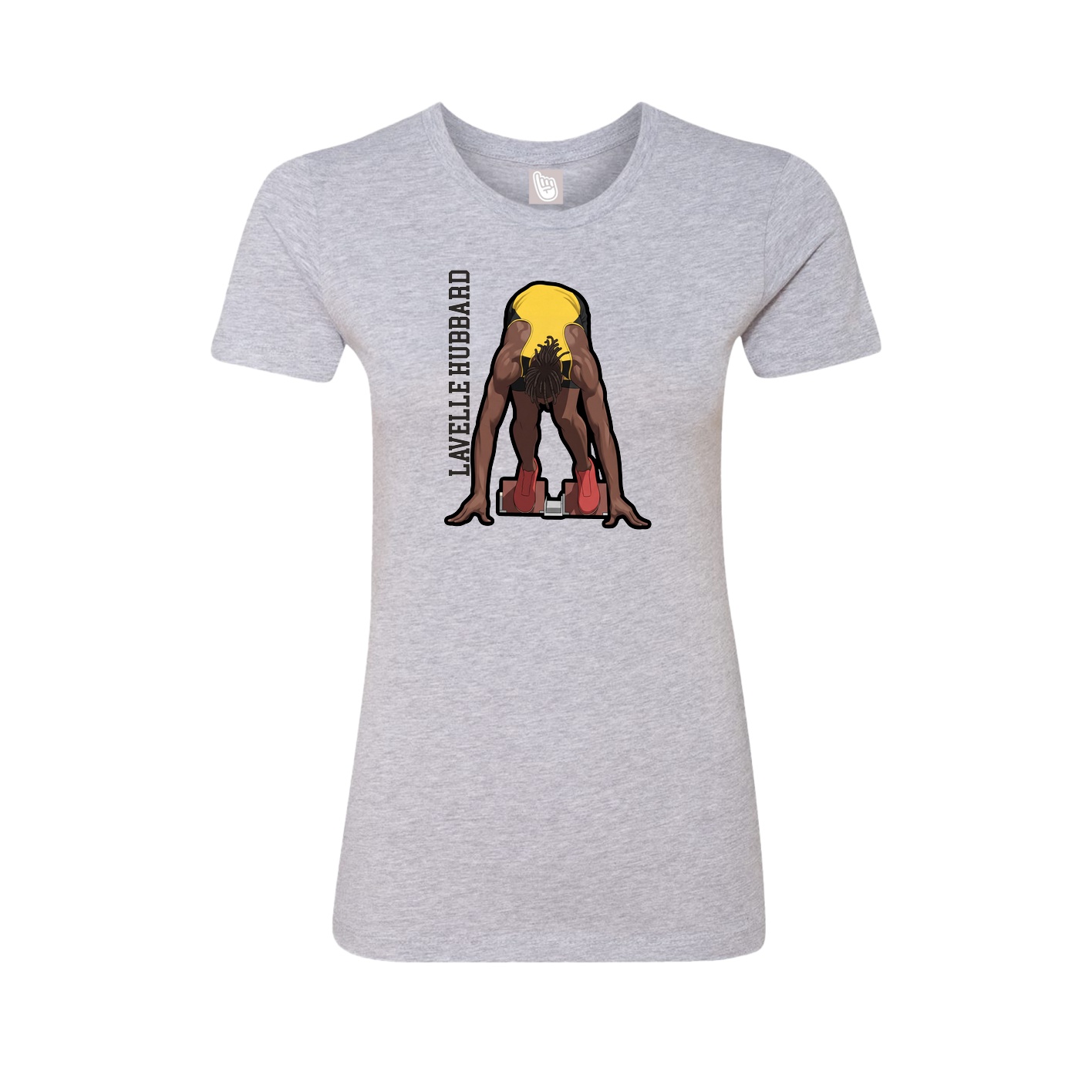 Womens Tee — Name Vertical in Grey