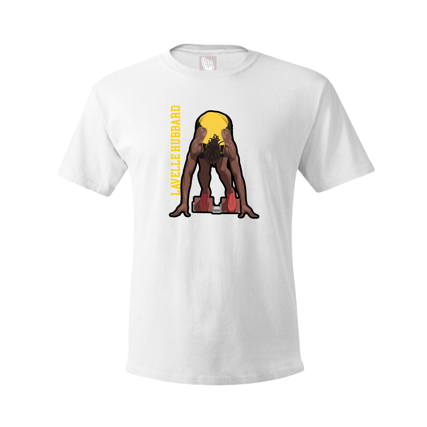 Youth Tee — Name Vertical in White