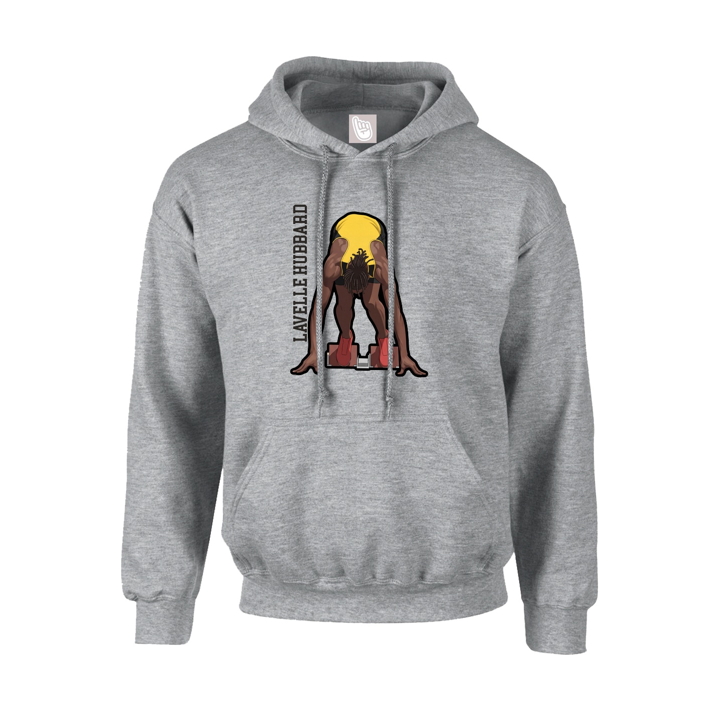 Hoodie — Name Vertical in Grey