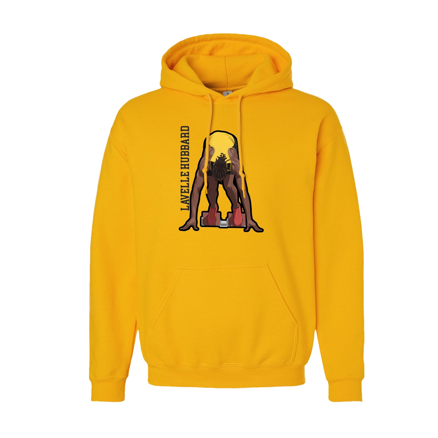 Hoodie — Name Vertical in Gold