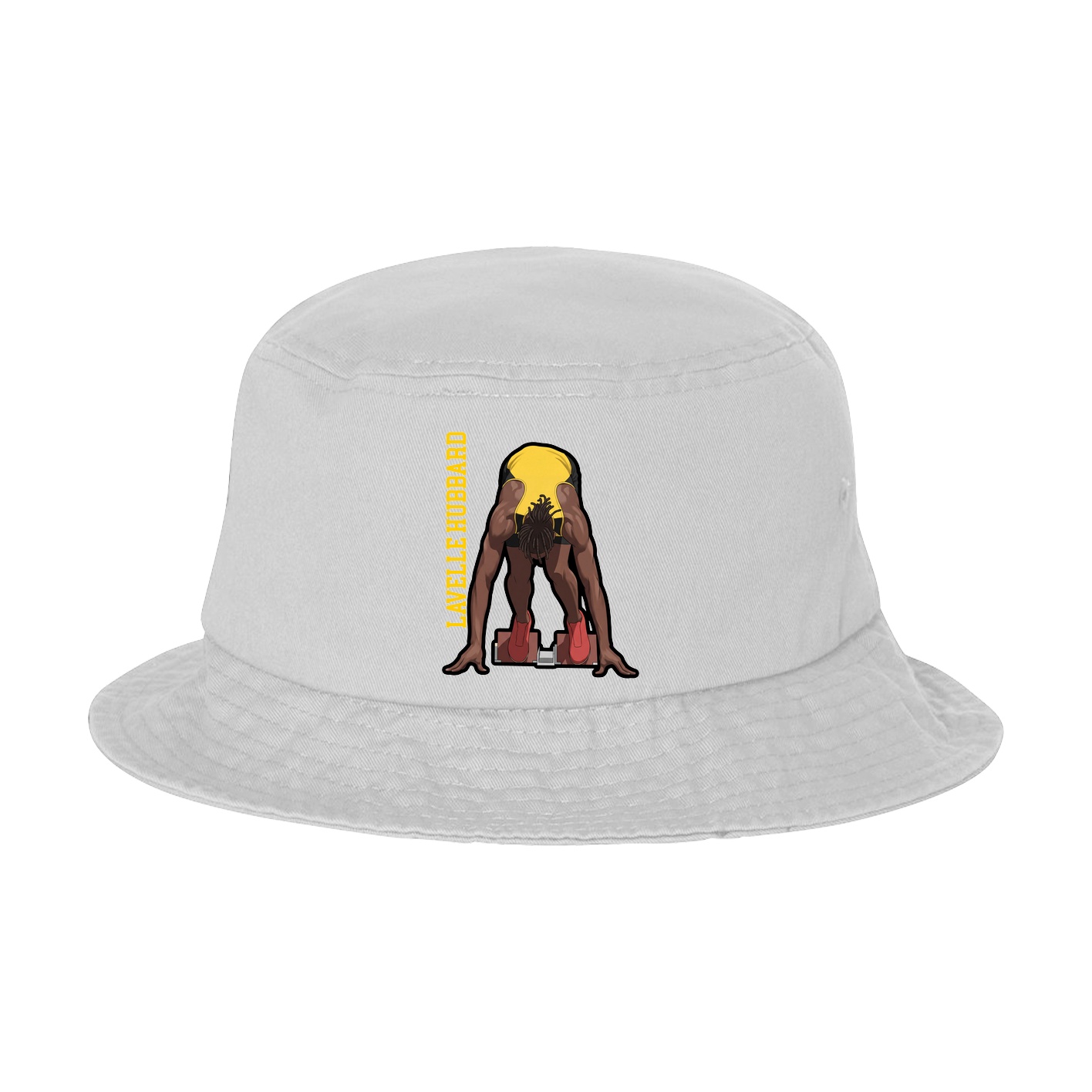 Bucket Cap — Name Vertical in White