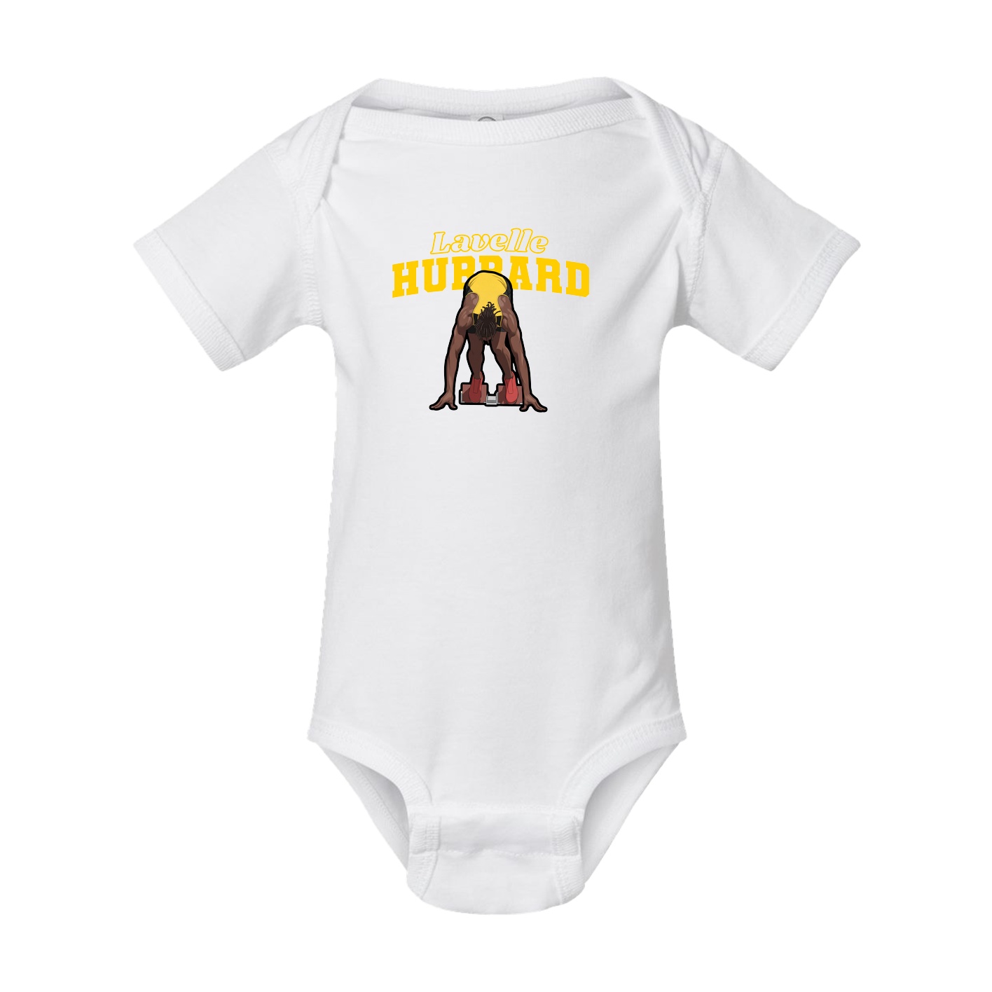 Baby Onesie — Name Arch in White