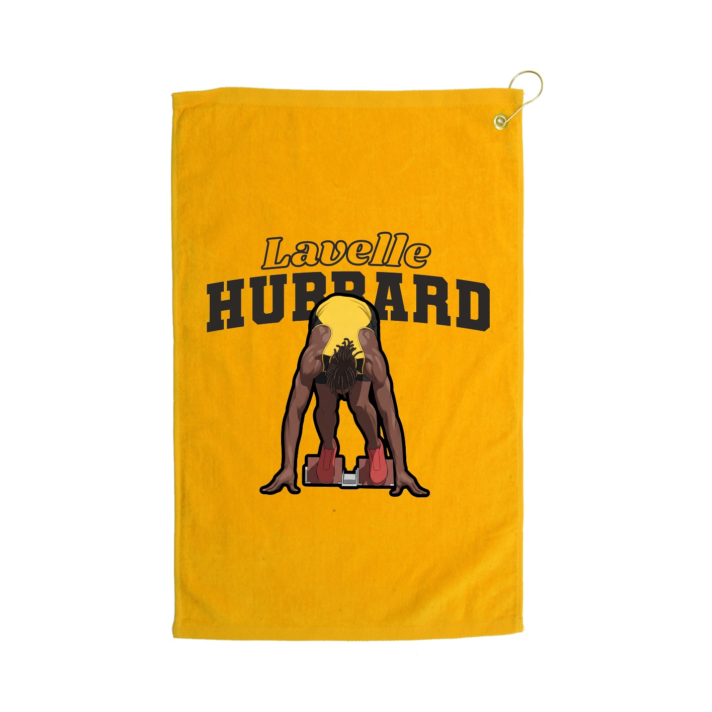 Golf Towel — Name Arch in Gold
