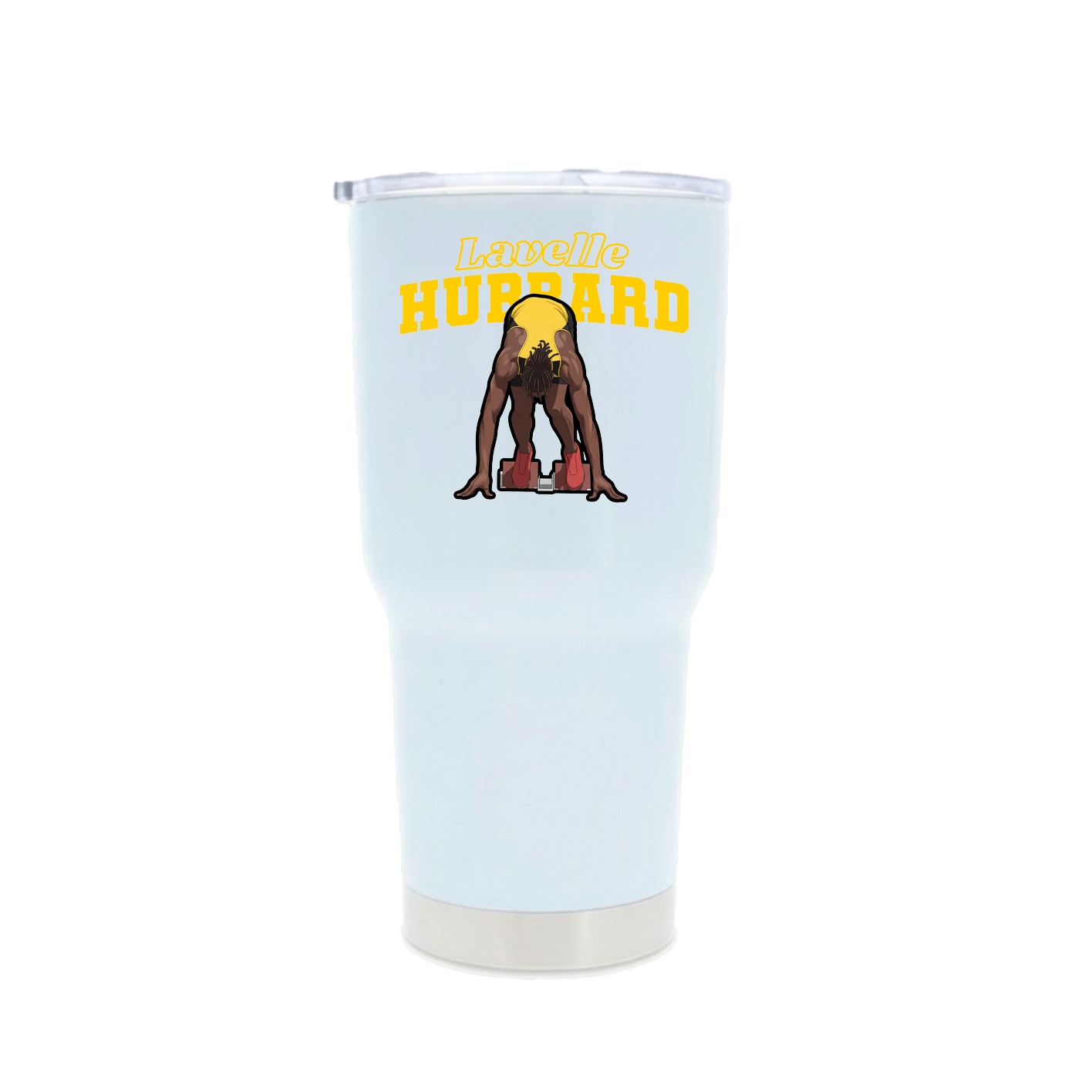 30oz Stainless Steel Tumbler — Name Arch in White