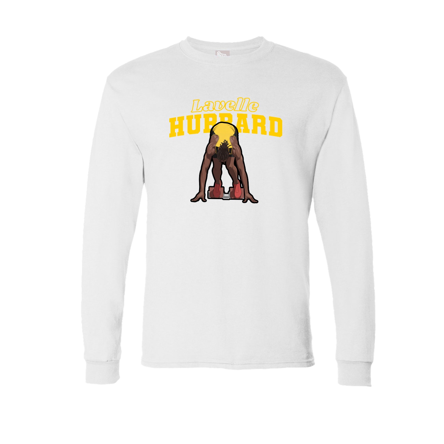 Long Sleeve Tee — Name Arch in White